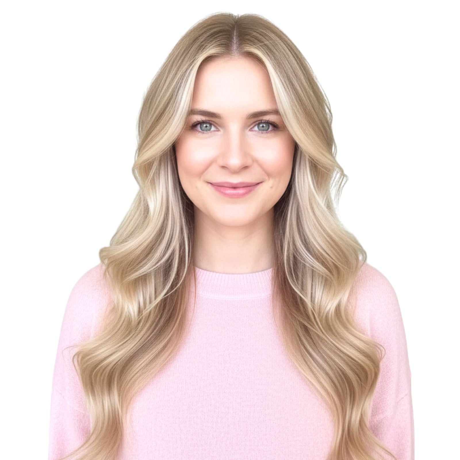 7pcs Clip in Remy Human Hair Extensions Highlight Blonde