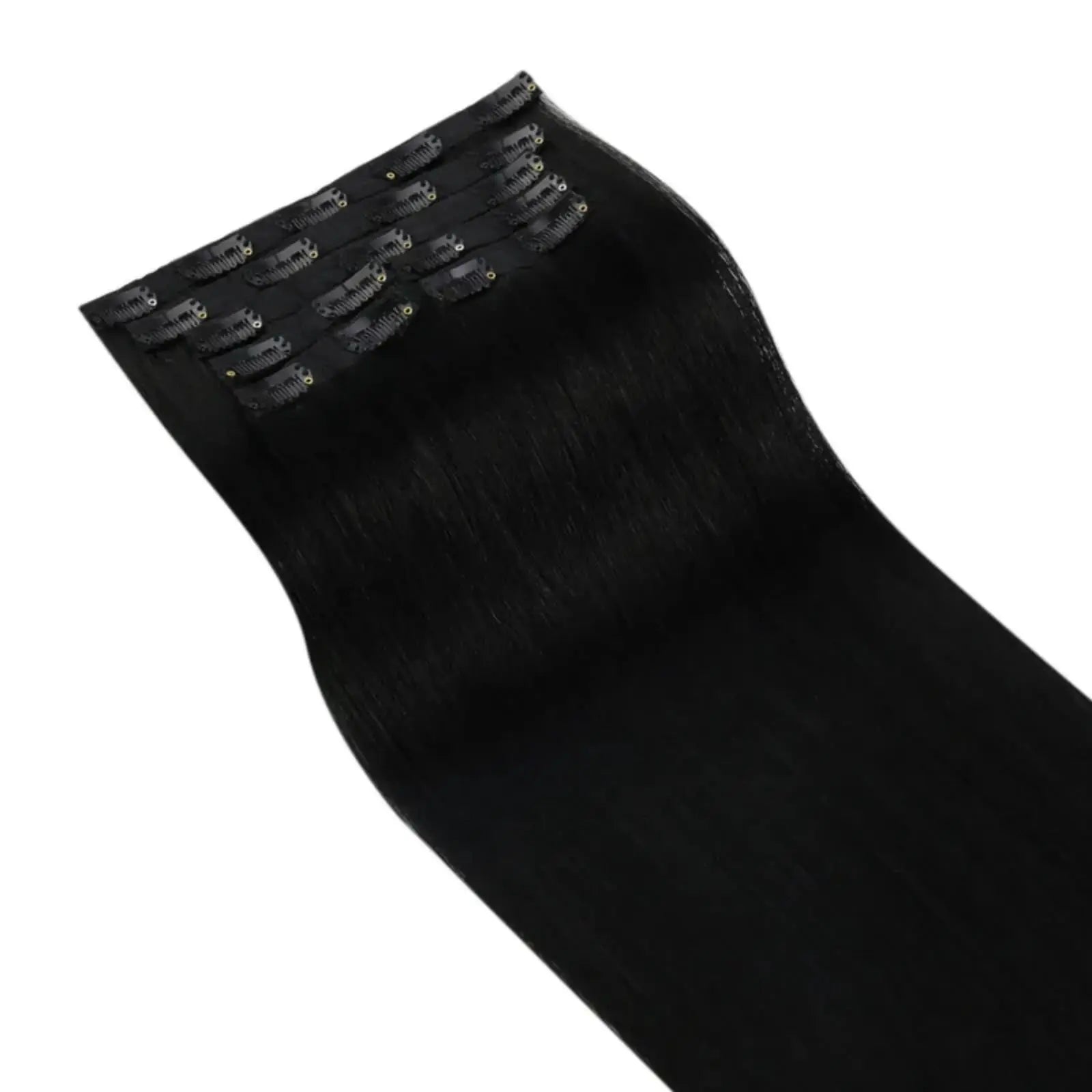 Clip in Hair Extensions Virgin Human Hair Jet Black