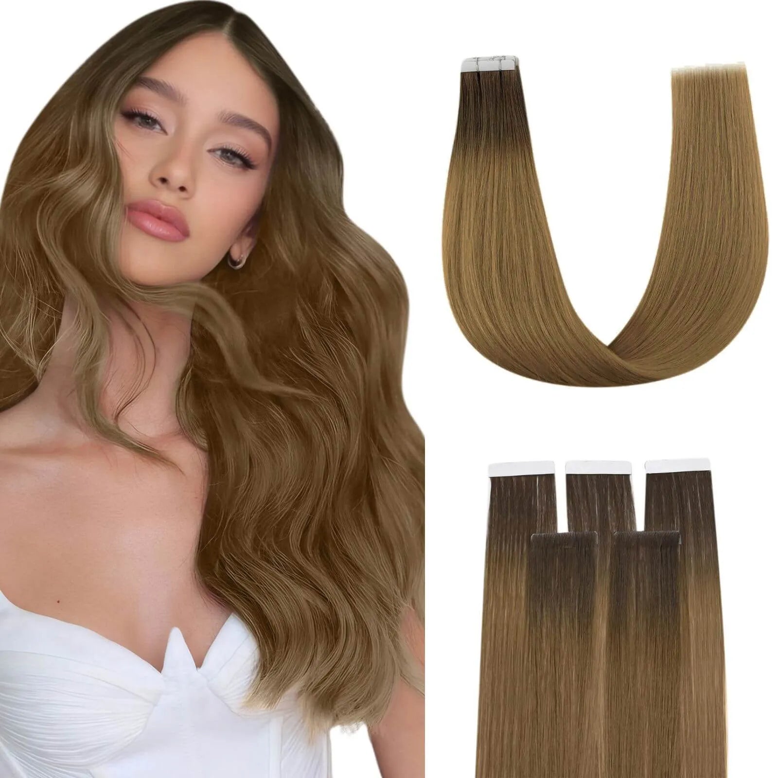 Youngsee inection tape in hair extensions brown