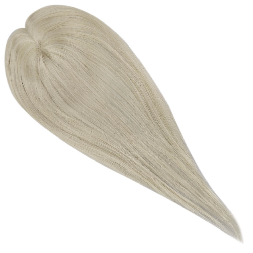 Topper Hair Pieces 100% Human Hair Platinum Blonde #60-3*5 inch |Youngsee