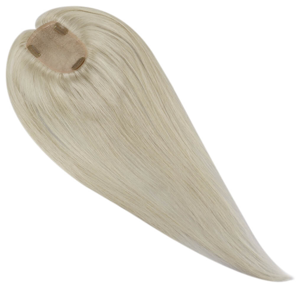 Topper Hair Pieces 100% Human Hair Platinum Blonde #60-3*5 inch |Youngsee