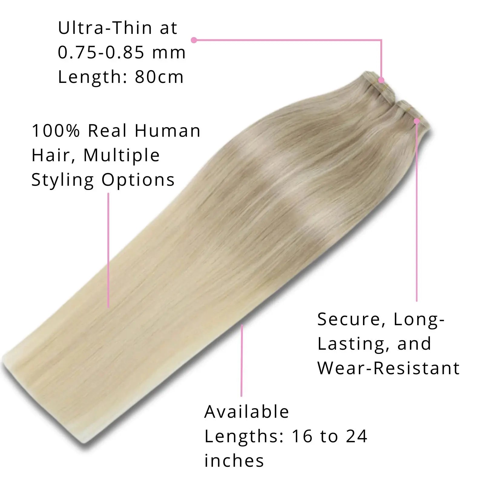 seamless silk weft hair extensions