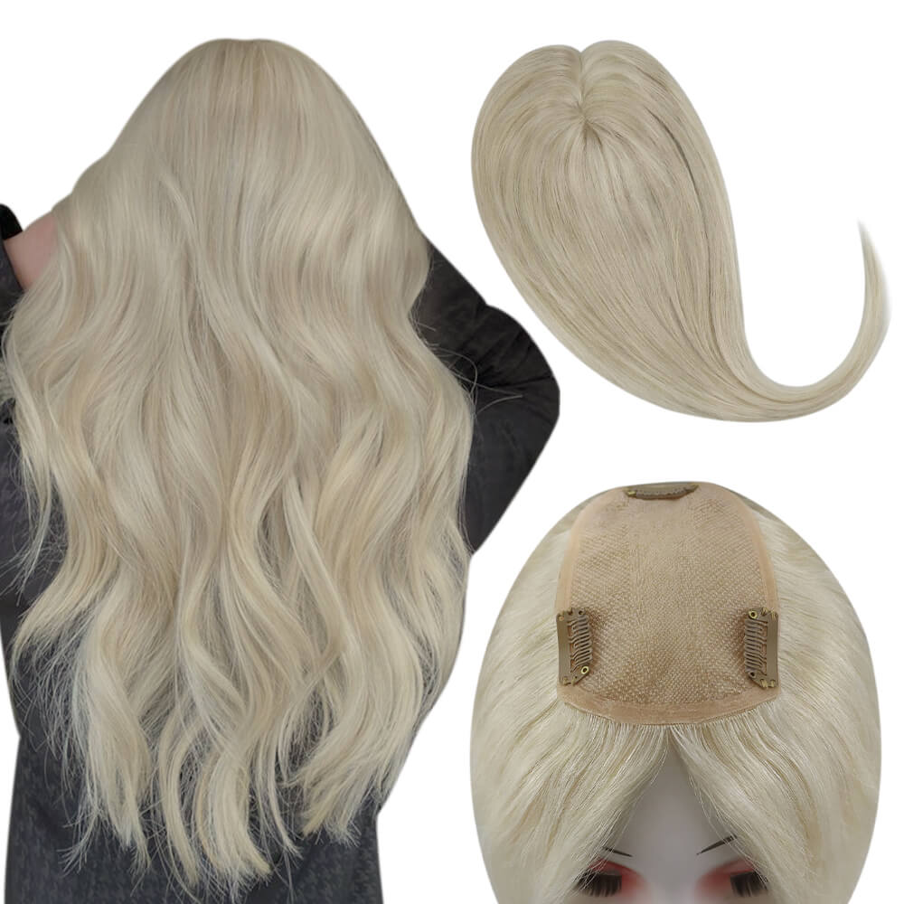 Hair Pieces 100% Human Hair Platinum Blonde