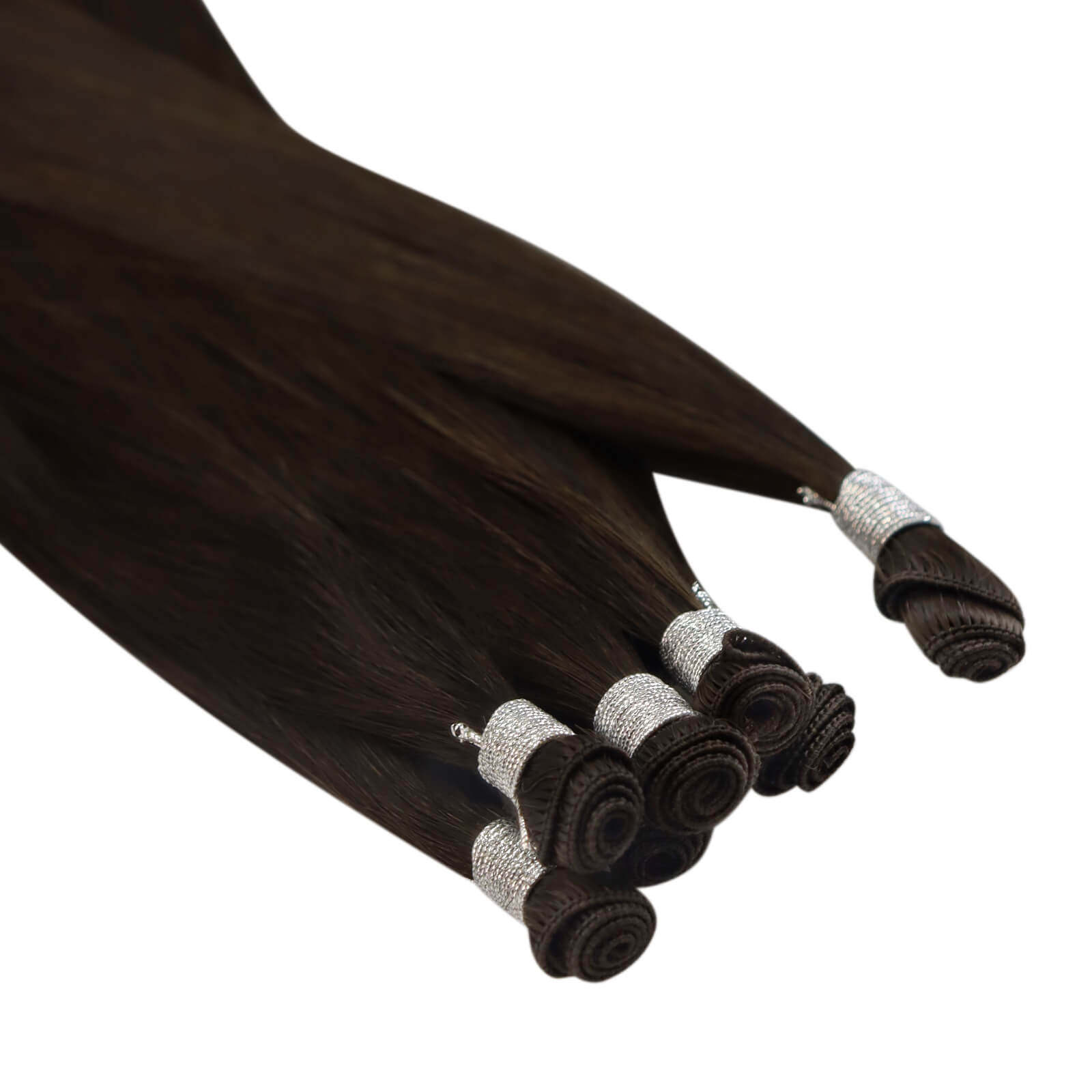 Hand-tied Virgin Hair Extensions Single Color Darkest Brown (#2) |Youngsee