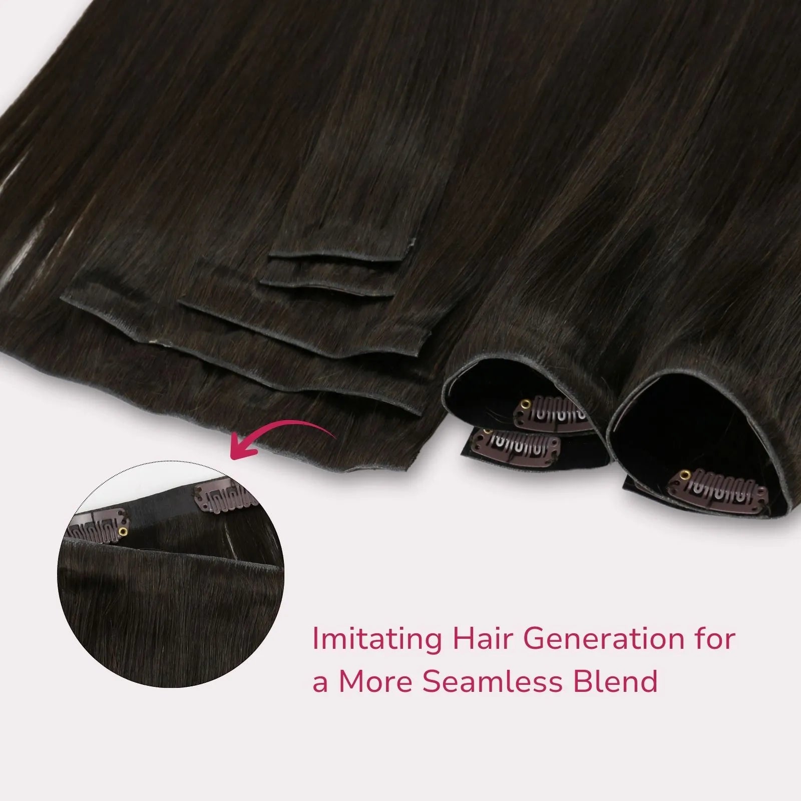 7pcs 150G pu injection clip ins