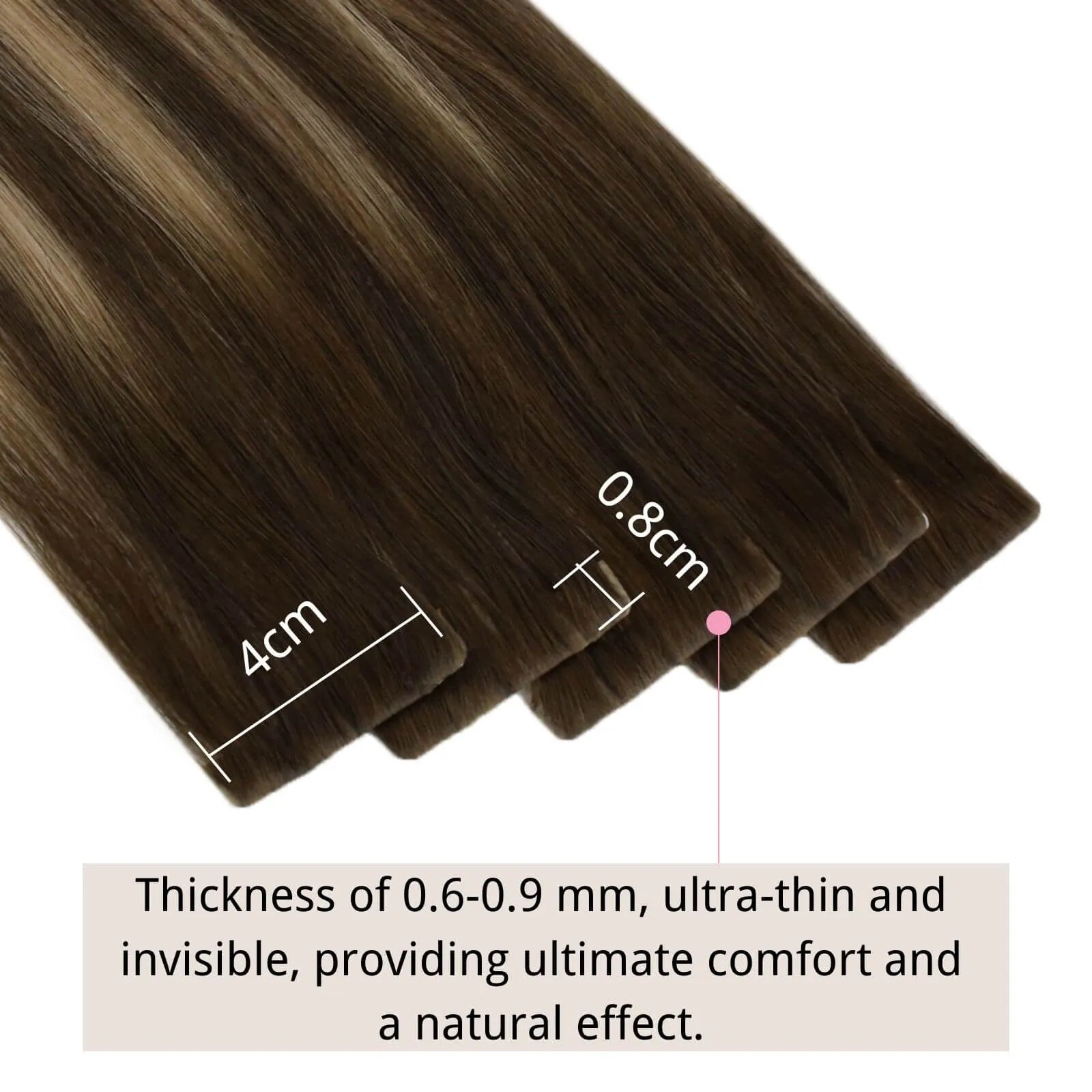 invisible tape in hair extensions thickness of 0.6-0.9mmm
