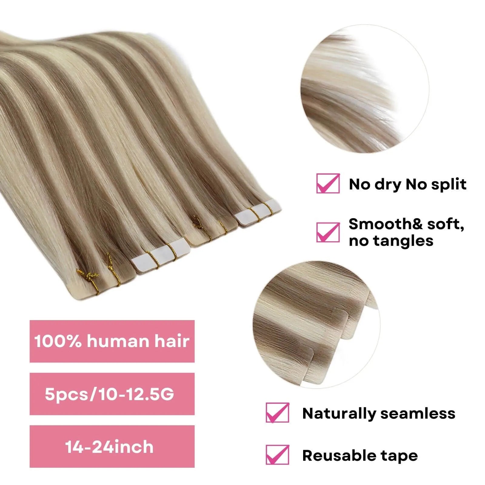 invisible tape in hair extensions virgin human hair