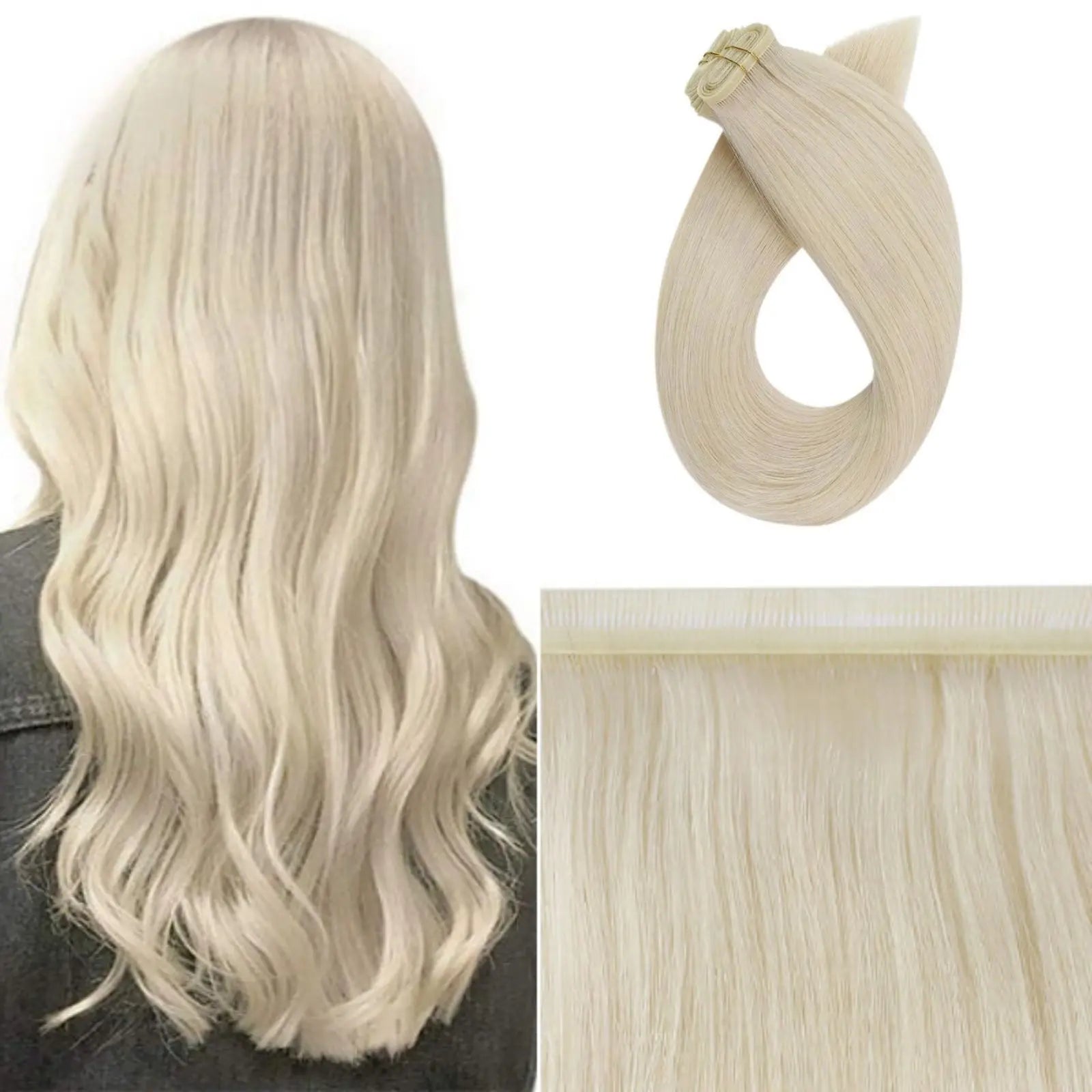 100% real human hair extensions invisible hair wefts
