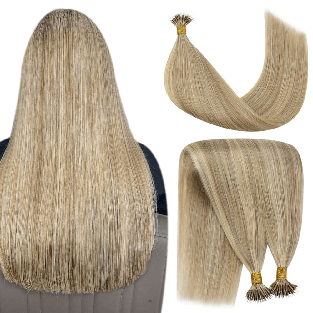 blonde highlight nano ring human hair