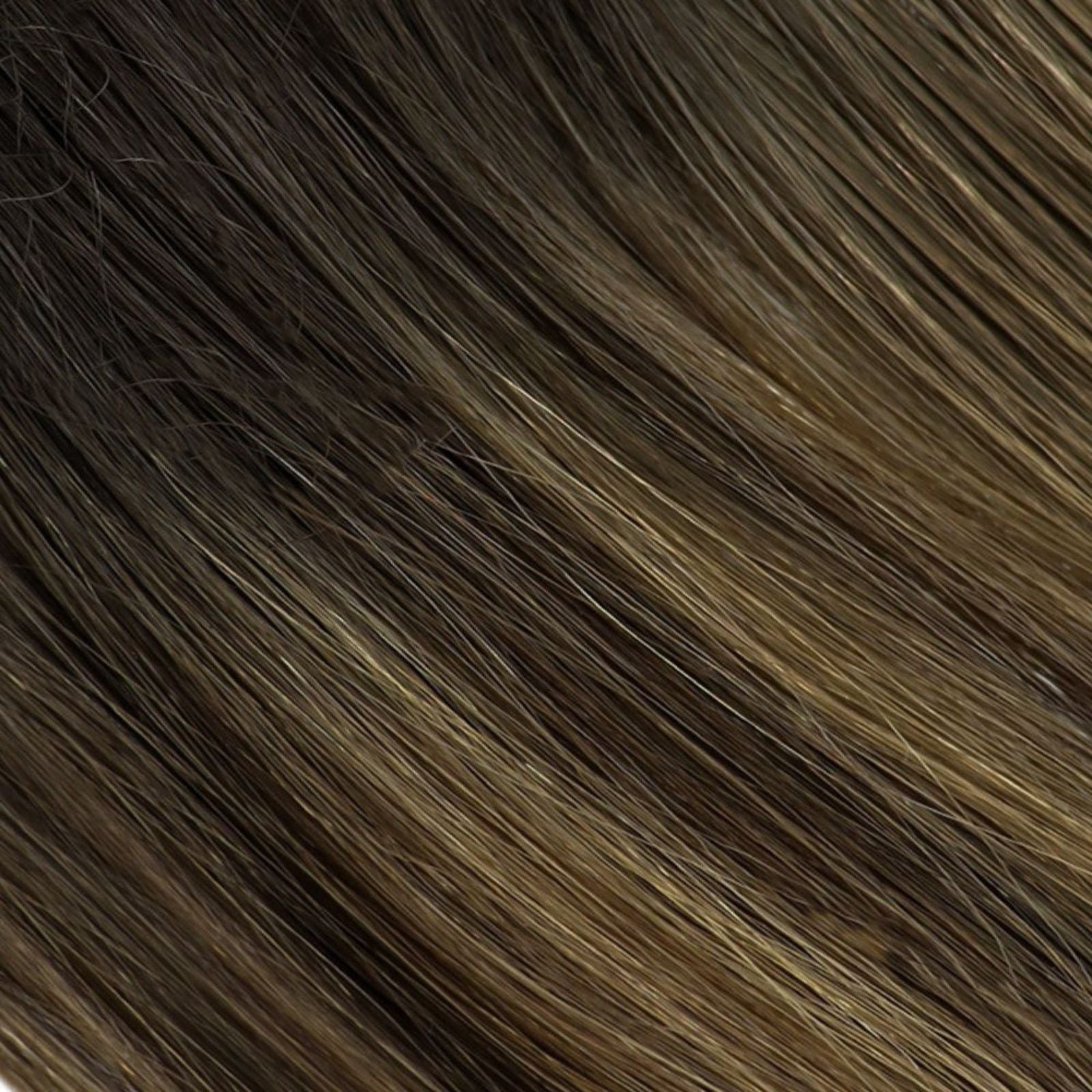 PU Hole Flat Weft Extensions Virgin Human Hair Bayalage Chocolate Caramel