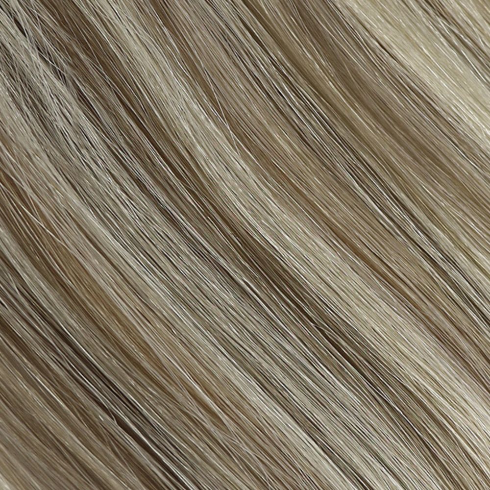 PU Hole Flat Weft Extensions Virgin Human Hair Beige Blonde #P8/60
