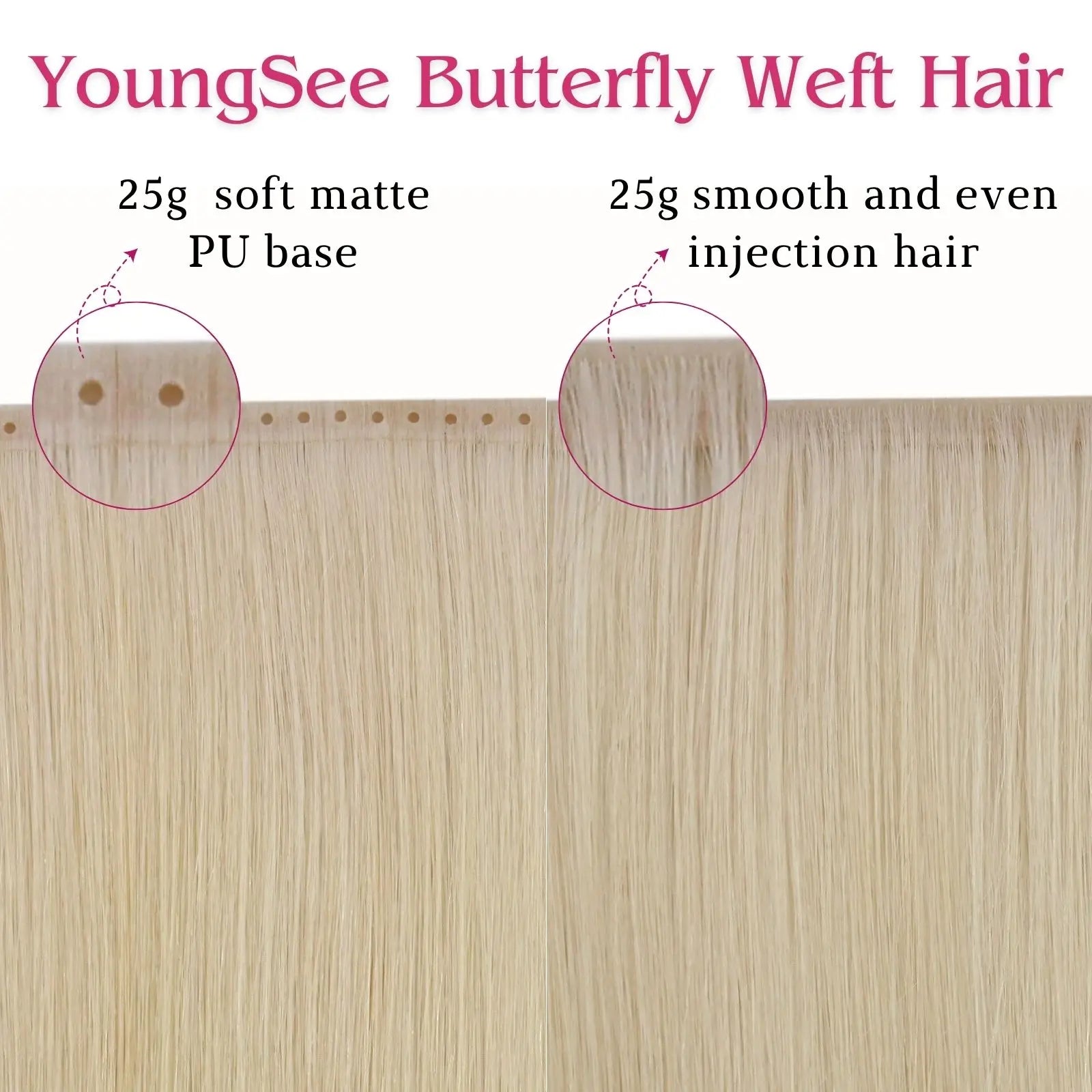 invisible virgin human hair weft for women