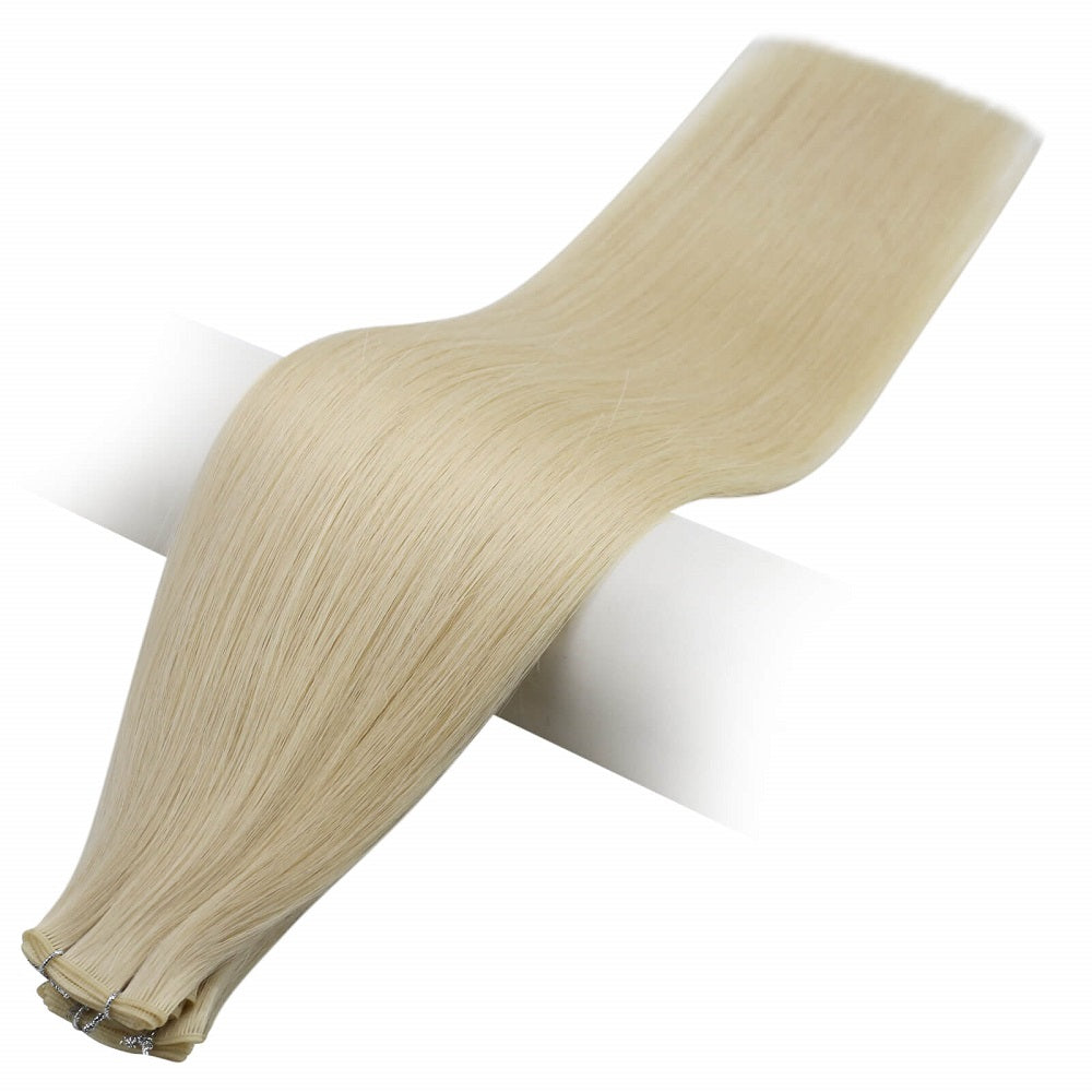 genius weft hair extensions hair weave platinum blonde human hair