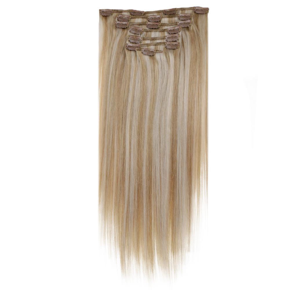 7pcs Clip in Remy Human Hair Extensions