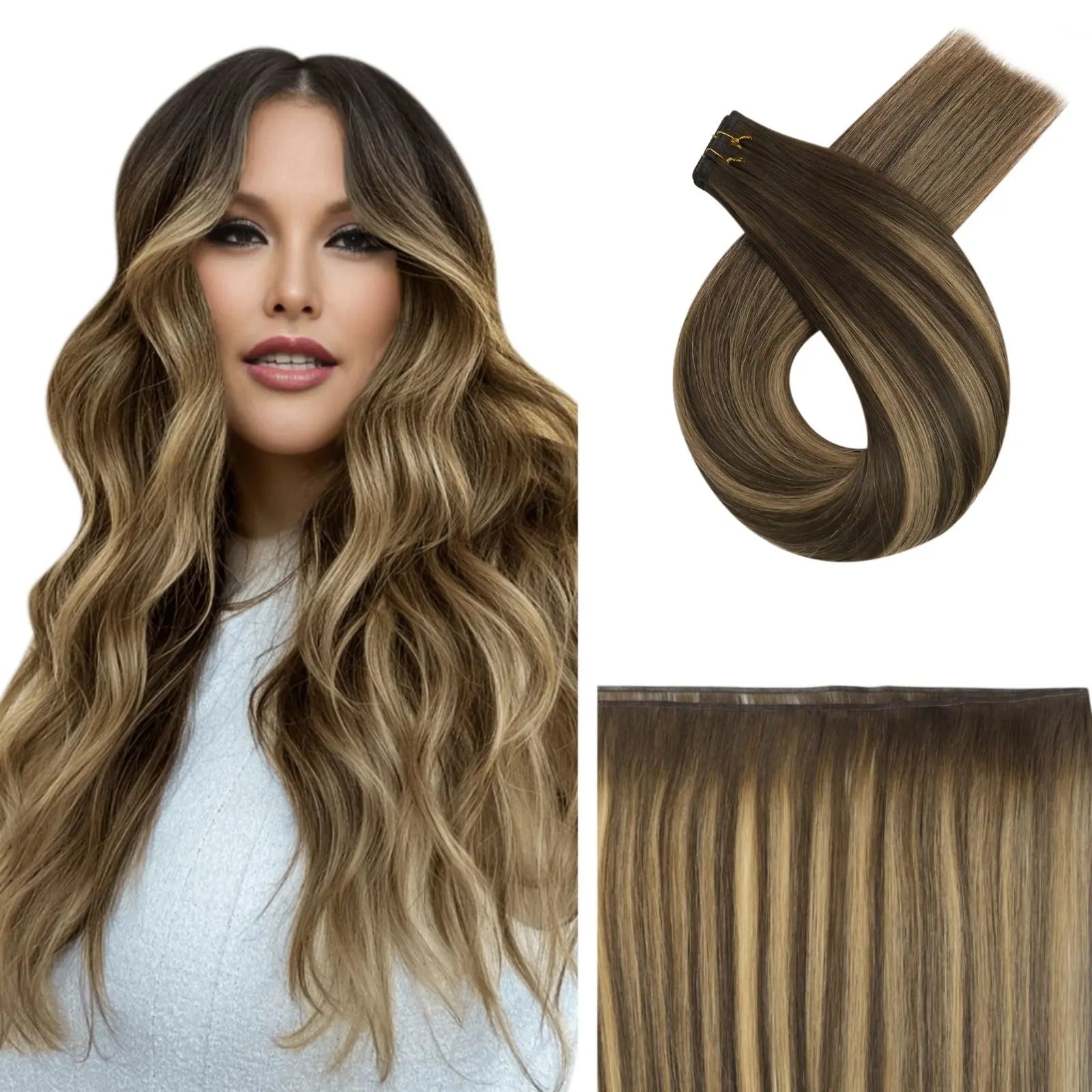 100% real human hair sew in hair extensions