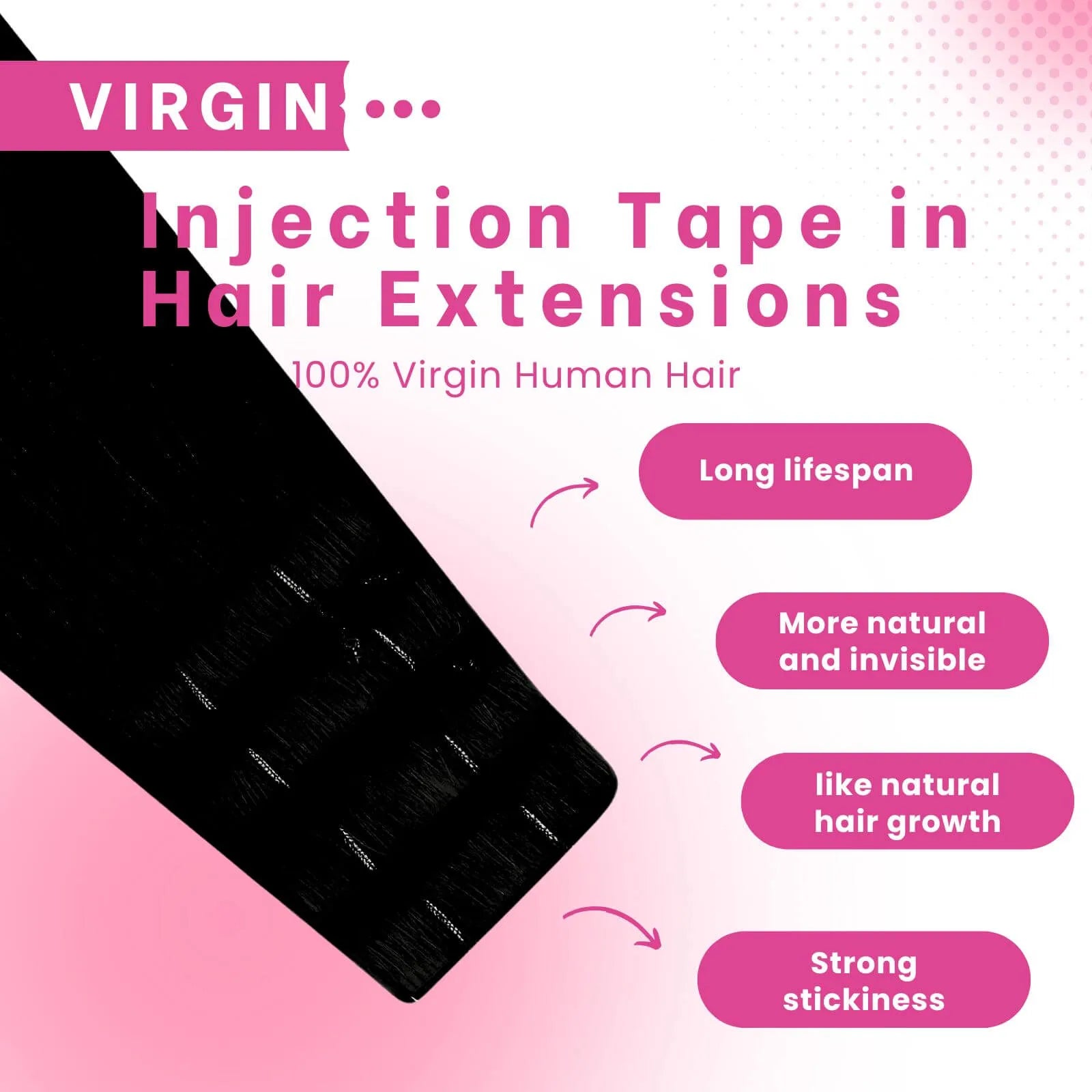 invisible tape in hair extensions virgin human hair off black
