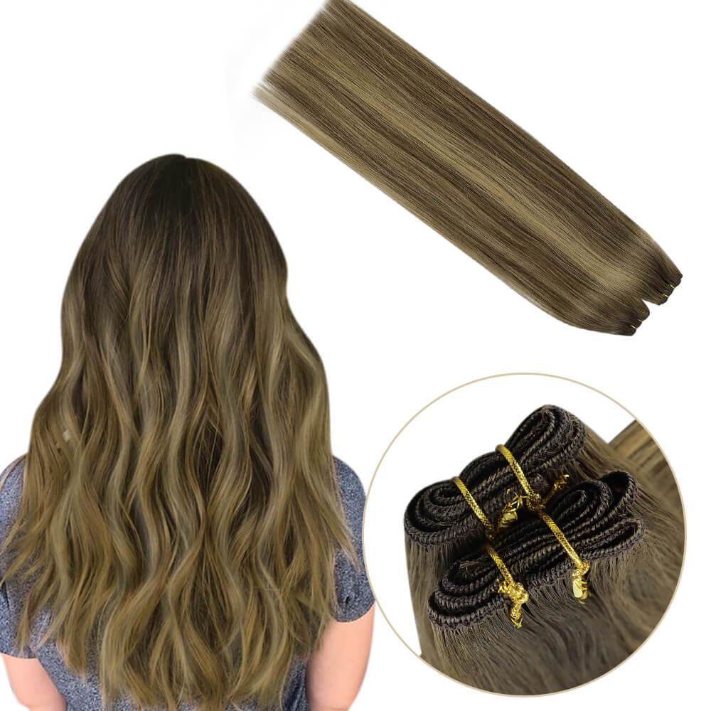 Virgin Human Hair Bundles Balayage Blonde With Dark Brown #BM |Youngsee