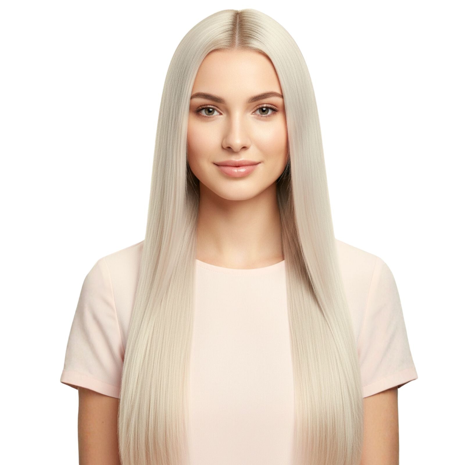 Straight Classical Clip in Hair Extensions 100% Remy Human Hair Icy Platinum