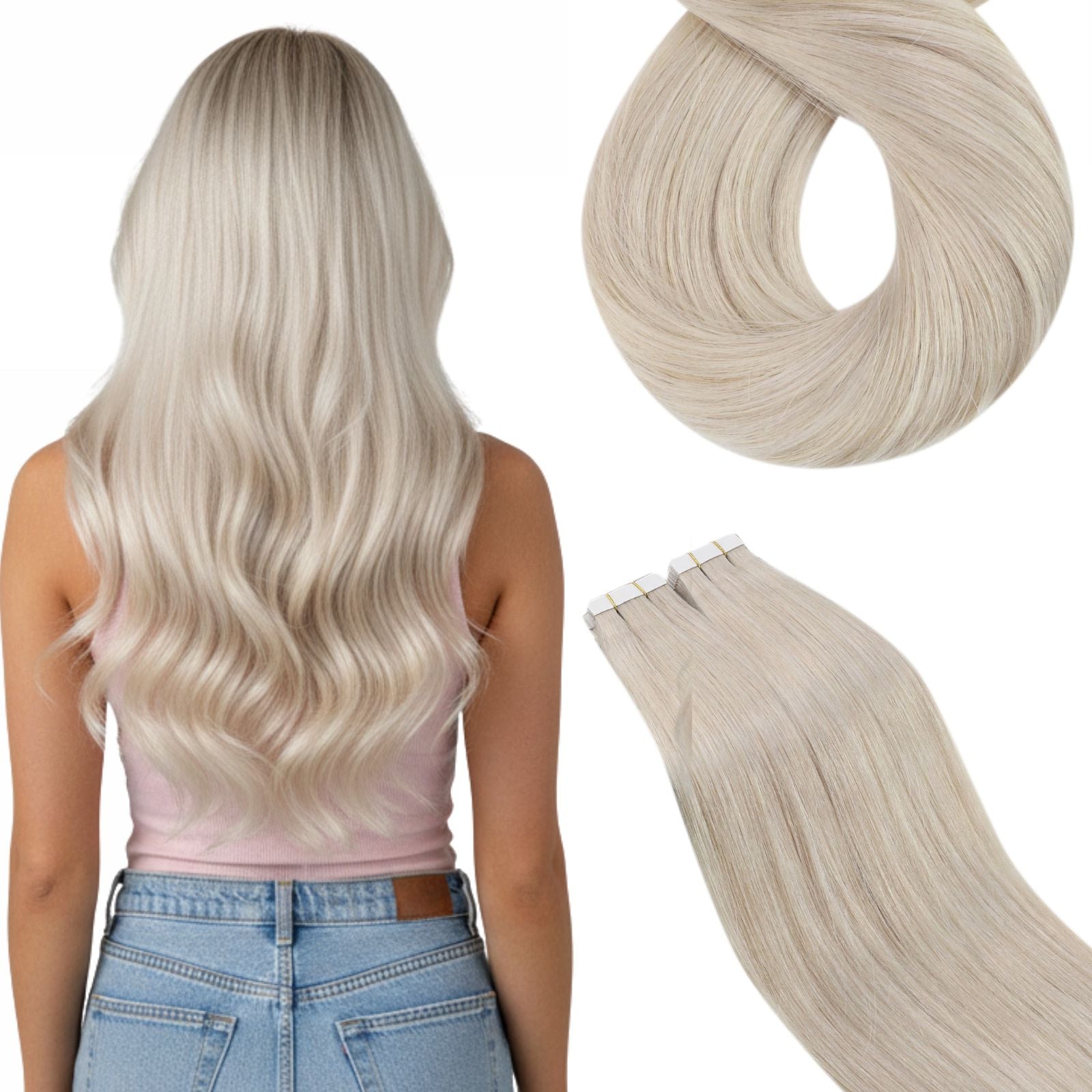 remy human hair blonde tape ins