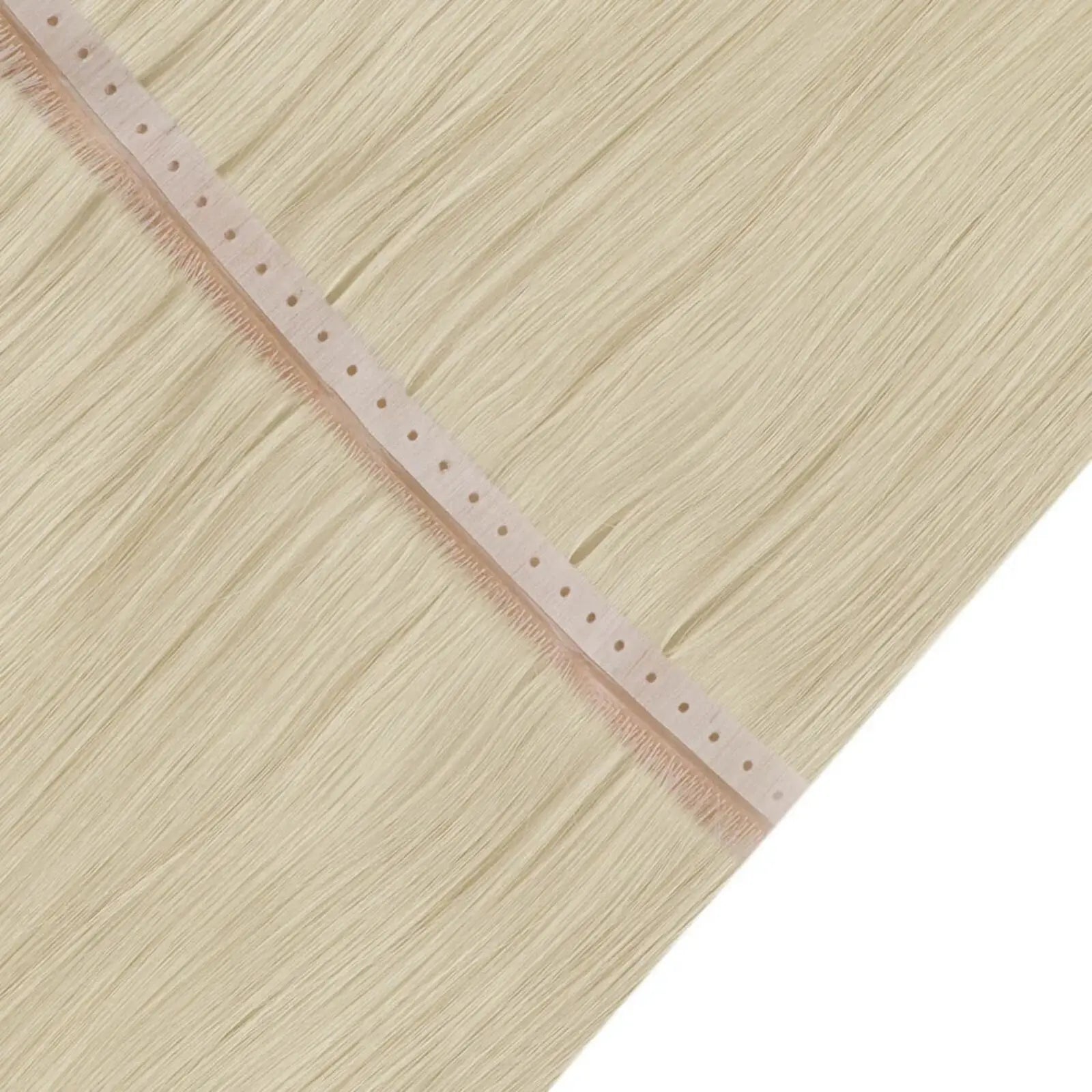 PU Hole Flat Weft Extensions Virgin Invisible Butterfly Wefts Bleach Blonde