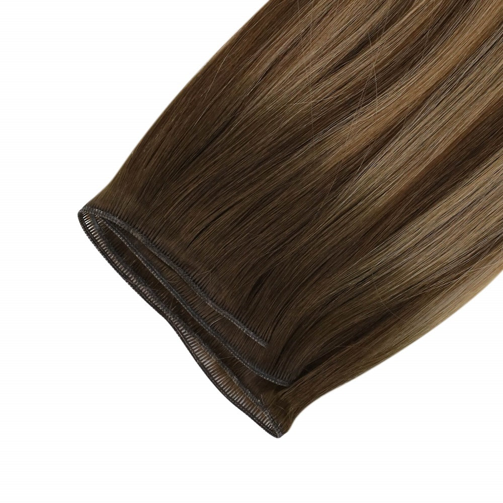 Genius Hair Weft Extensions hybrid weft brown hair