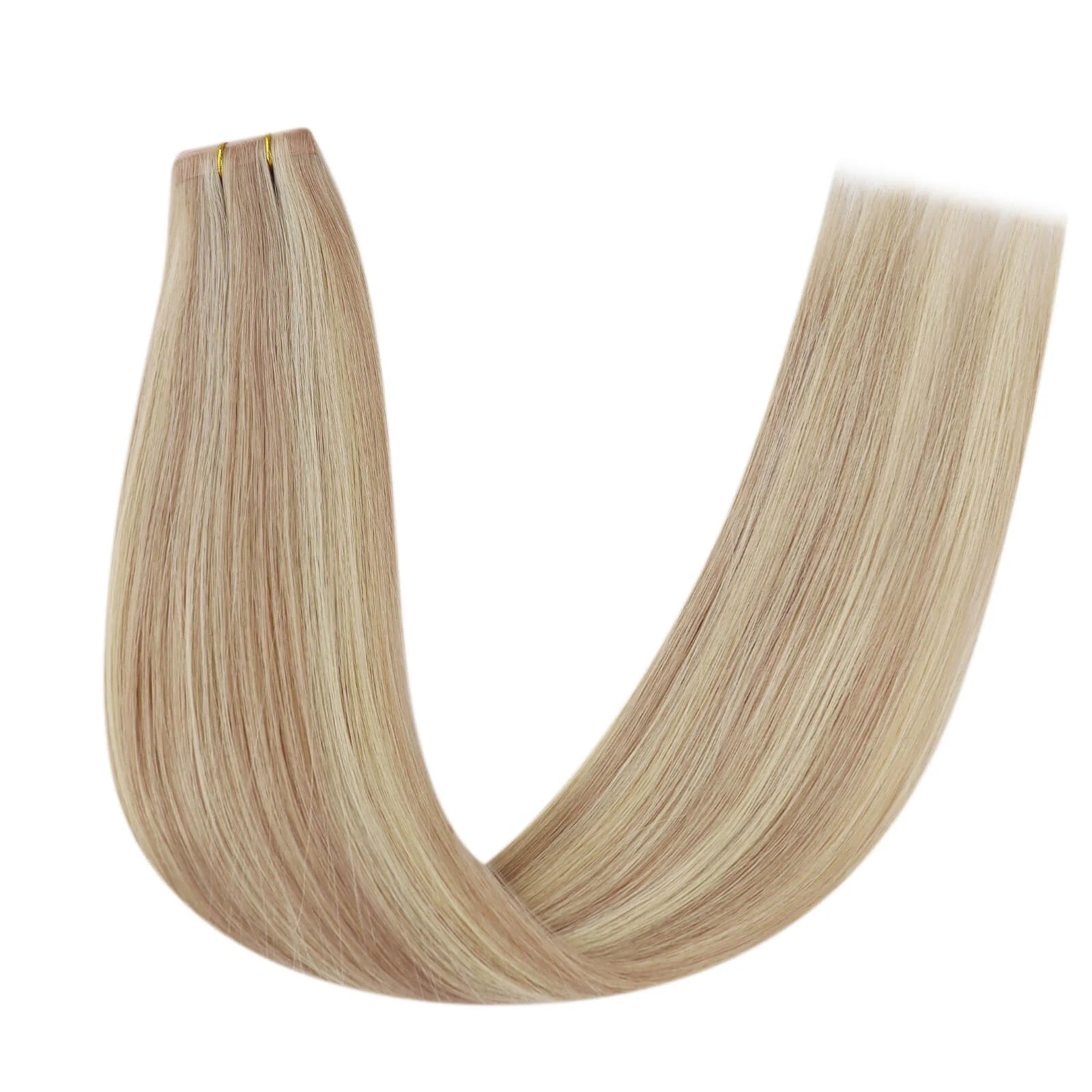 Youngsee virgin pu hole flat weft extensions highlight blonde