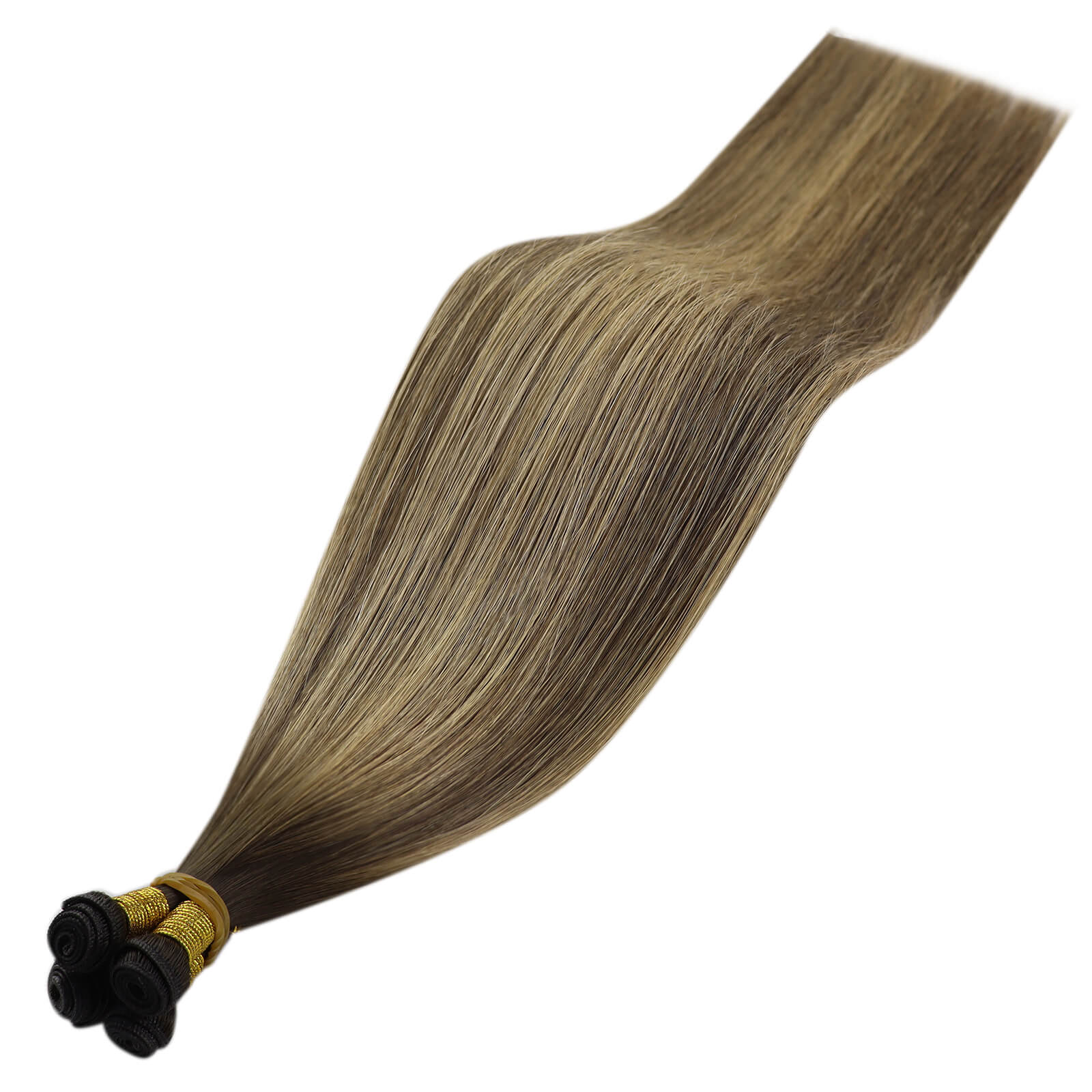virgin genius weft extensions balayage brown human hair bundles