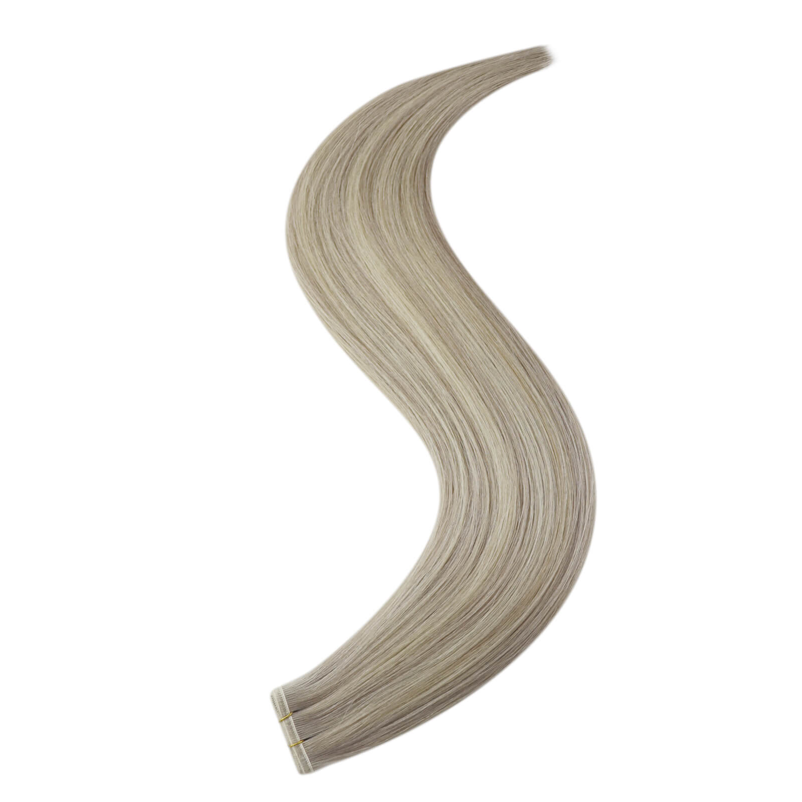 Youngsee flat silk weft extensions virgin human hair extensions ash blonde