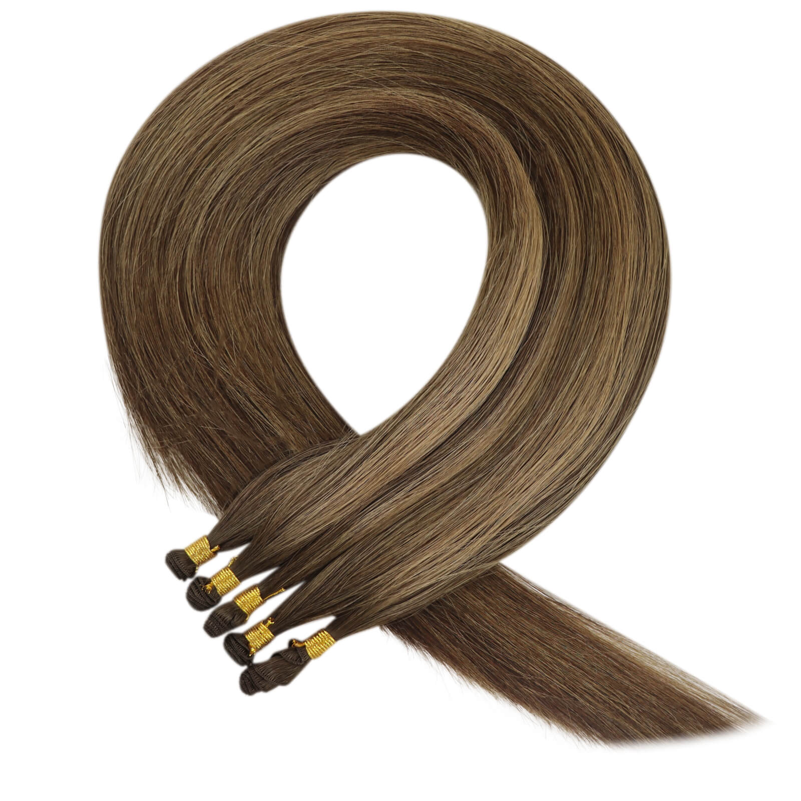 Youngsee hair extensions hand tied weft etensions balayage brown
