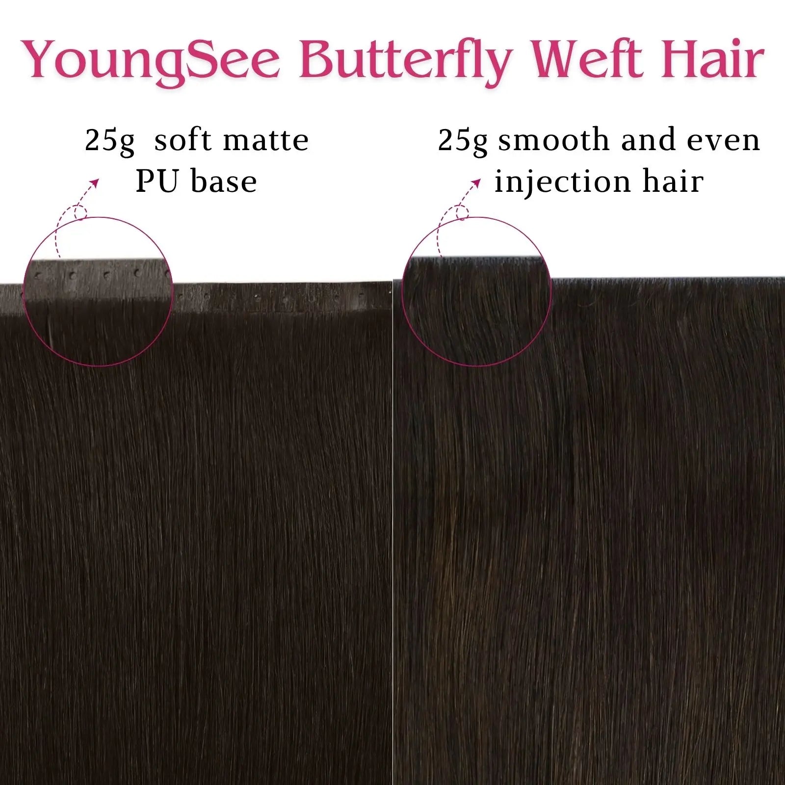 youngsee butterfly weft hair extensions brown hair