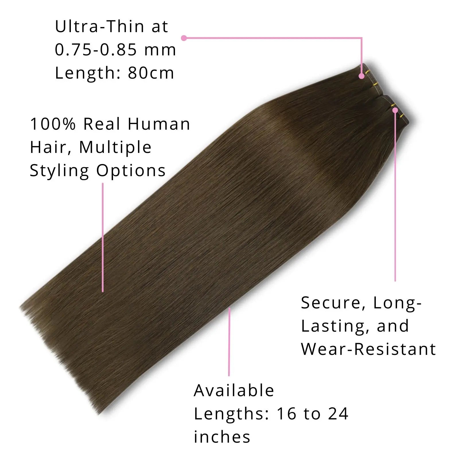 light brown silk weft hair extensions