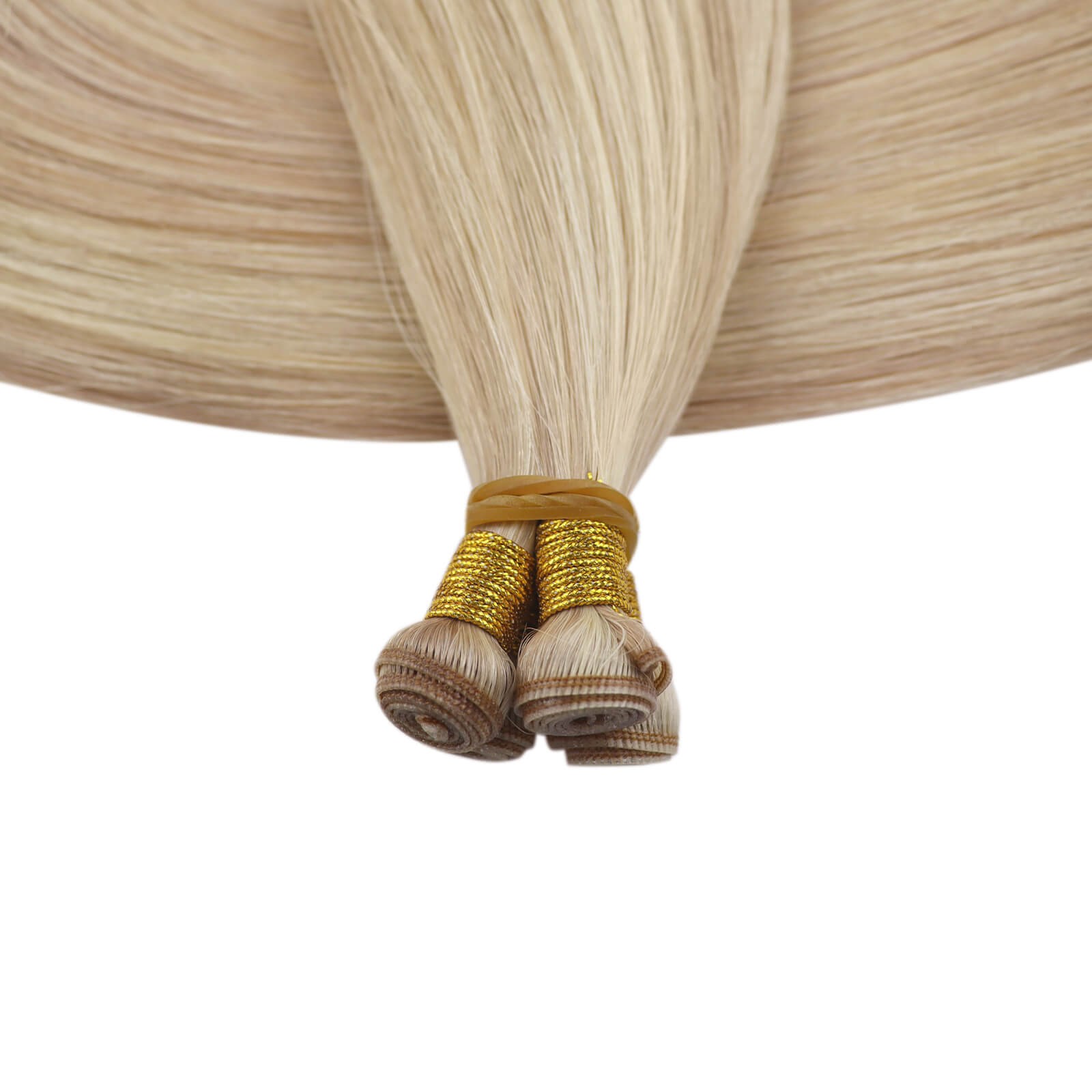 invisible human hair bundles genius weft hair extensions highlighted blonde