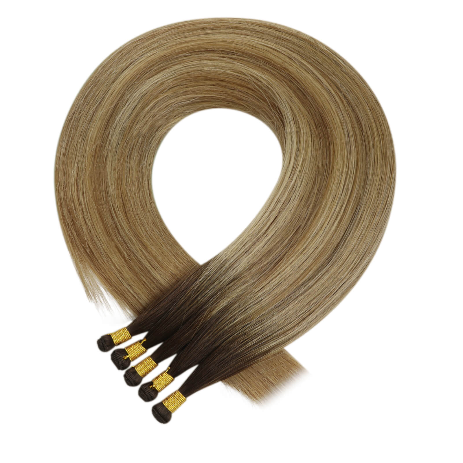 Youngsee hand tied weft extensions virgin human hair extensions 16in 18in 20in