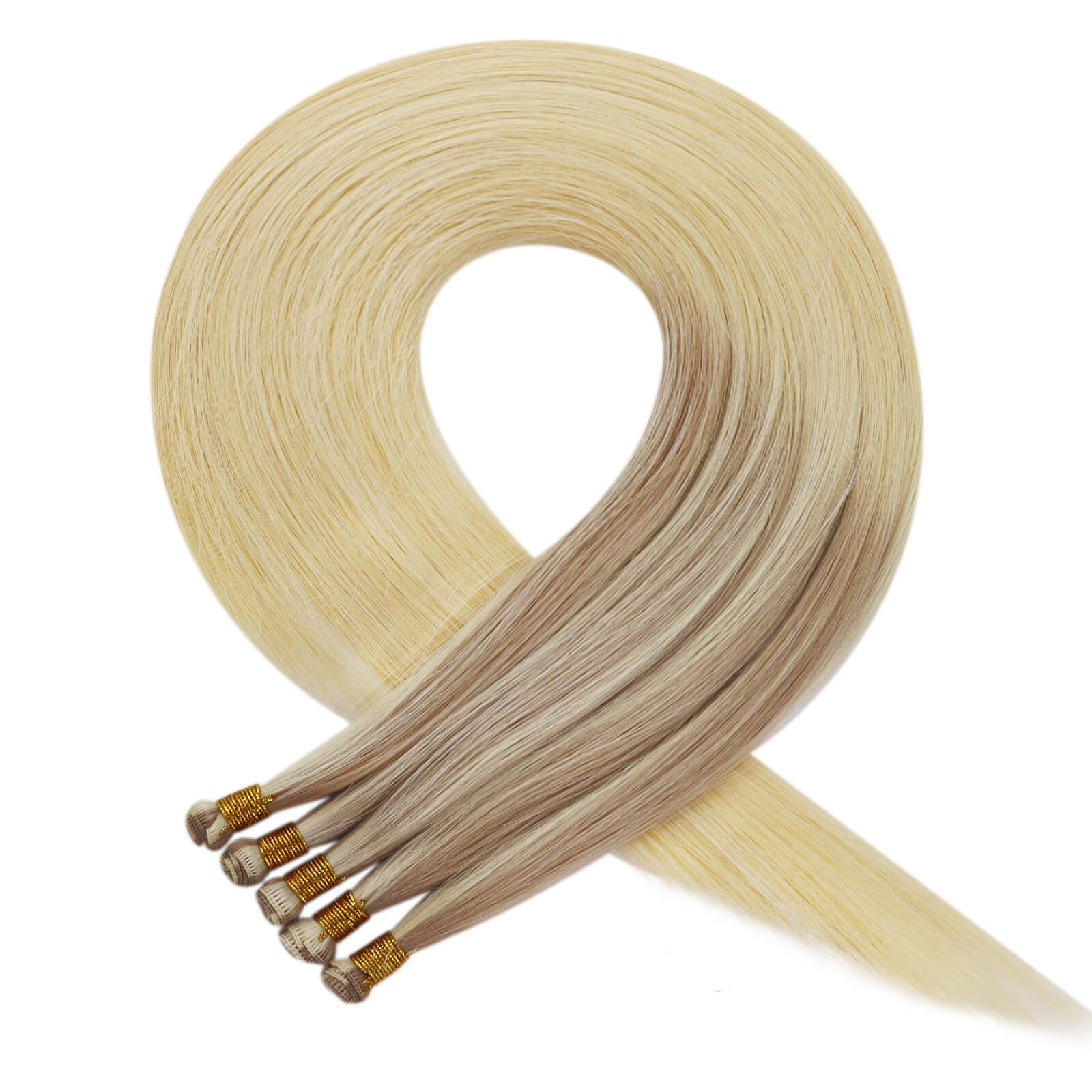 Youngsee virgin human hair extensions hand tied weft extensions 6in 18in 20in 22in