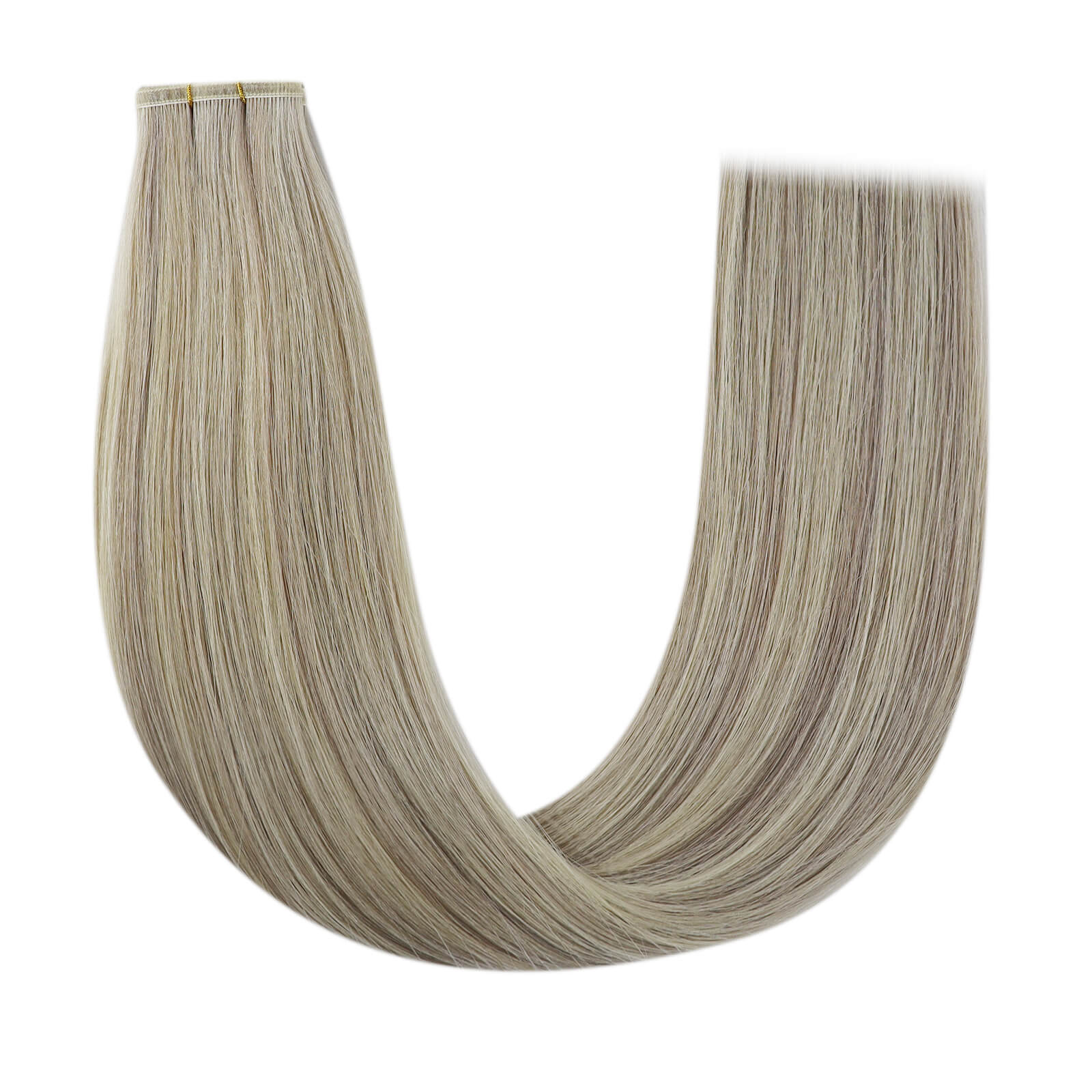 Youngsee virgin hair weft extensions flat silk weft highlight dirty blonde