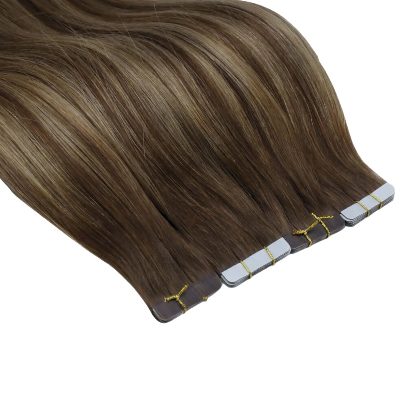 balayage dark brown virgin tape hair extensions