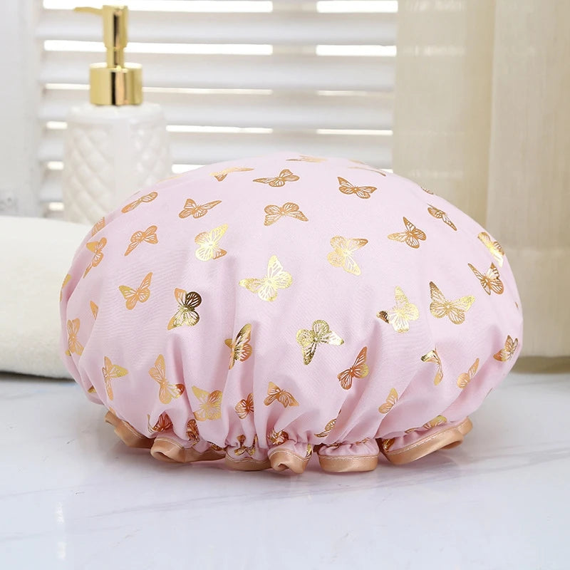 Waterproof Shower Cap – Reusable Double Layer Bath Cap