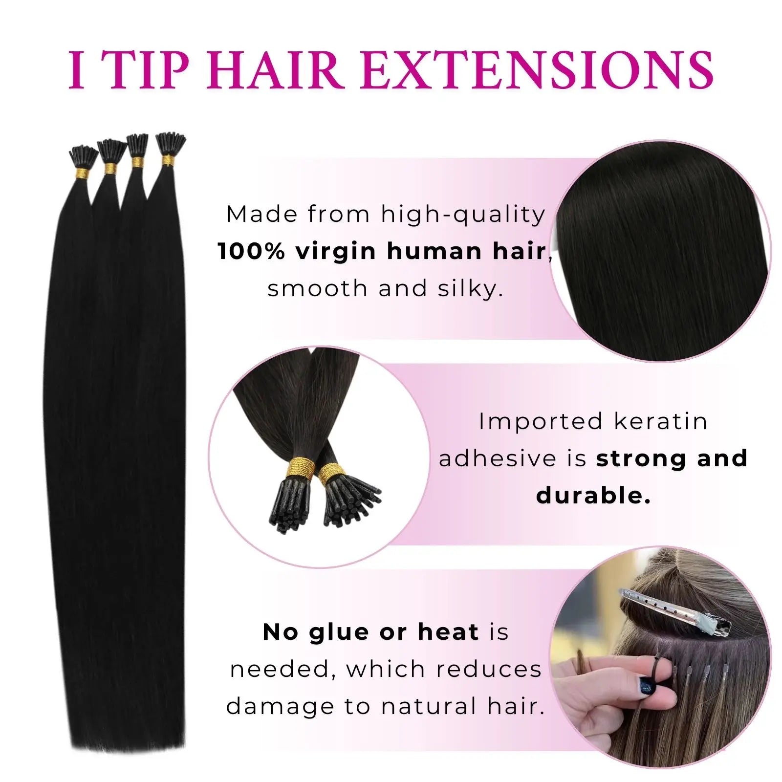 Virgin I Tip Human Hair Extensions