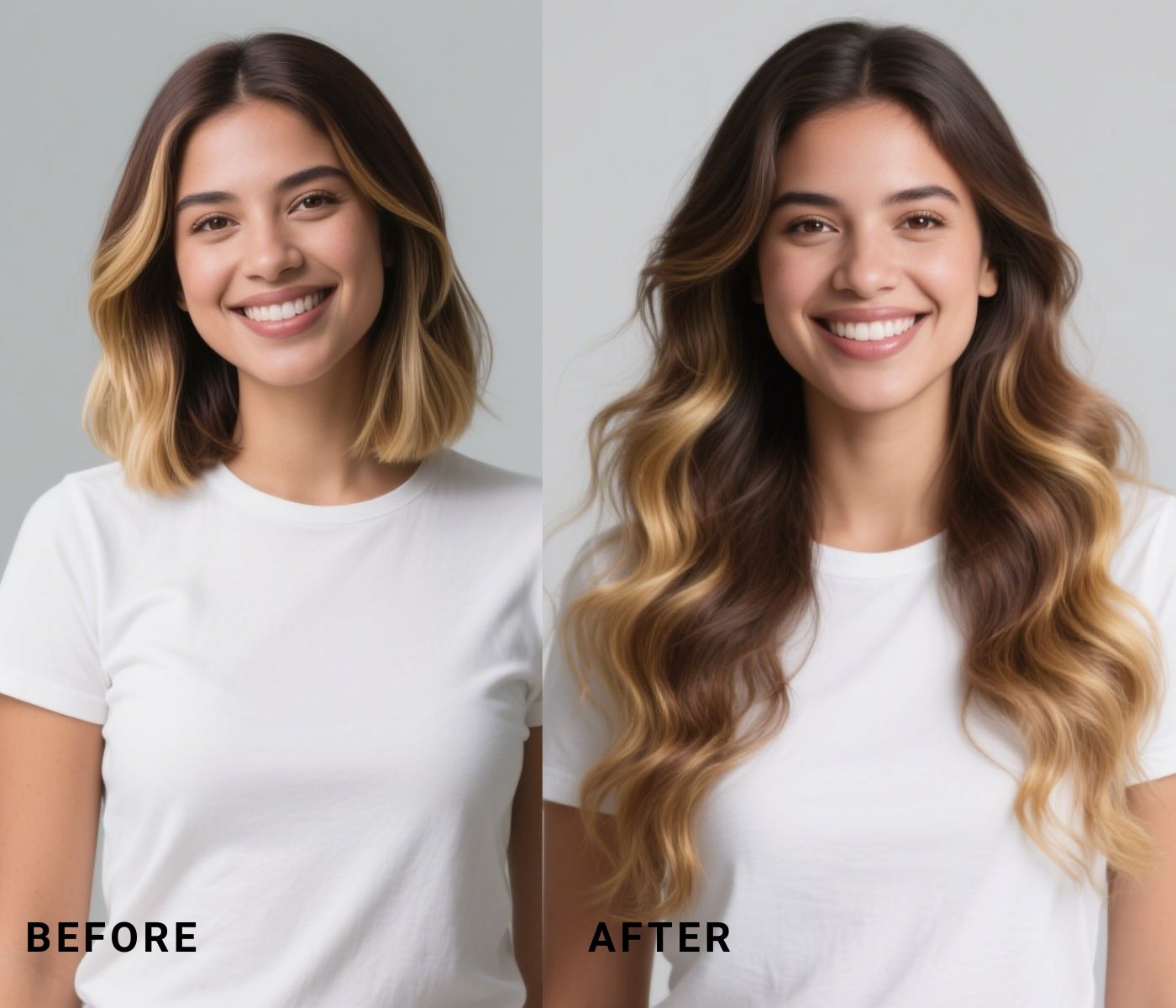 best human hair extensions before and after