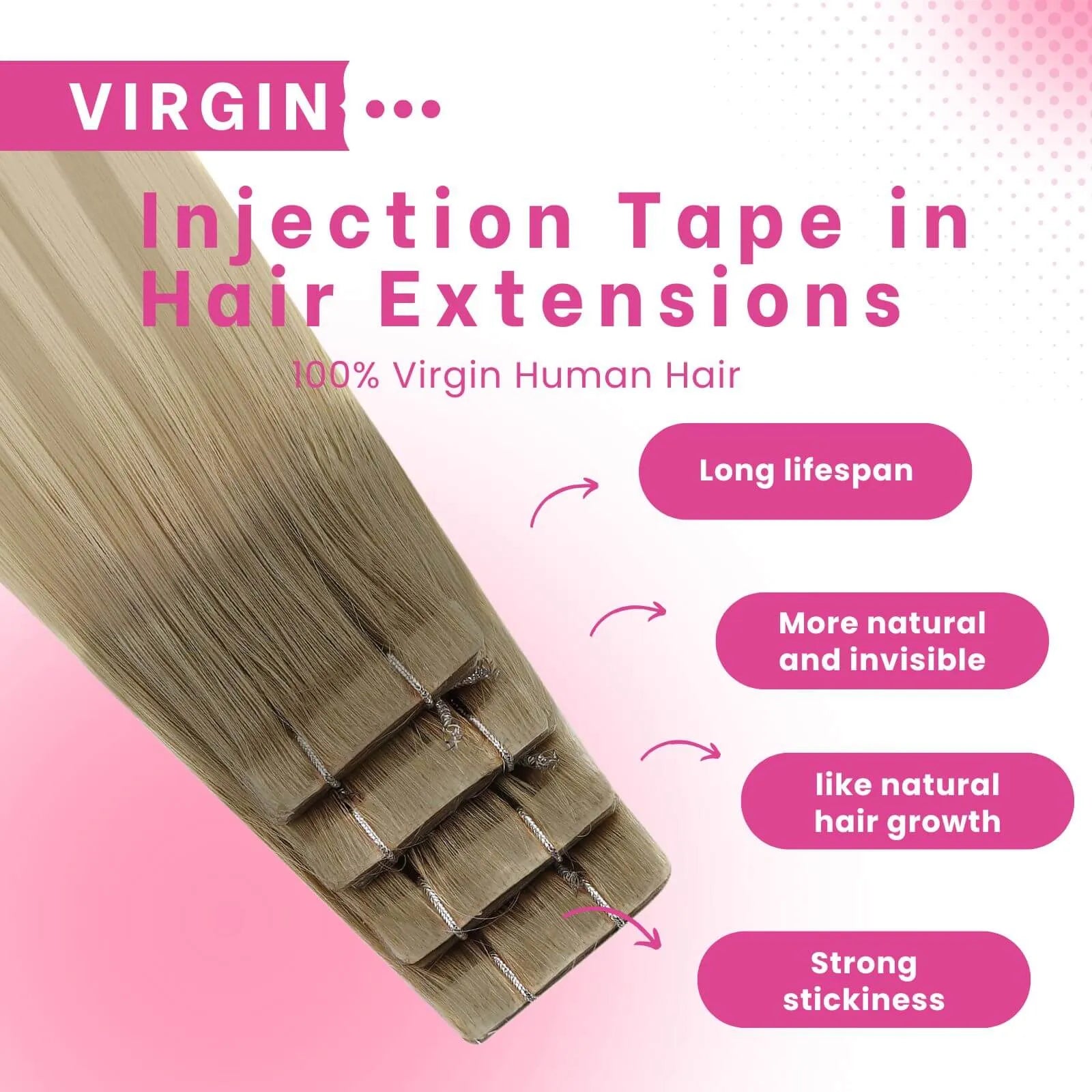 seamless tape hair extensions like natural hair growth