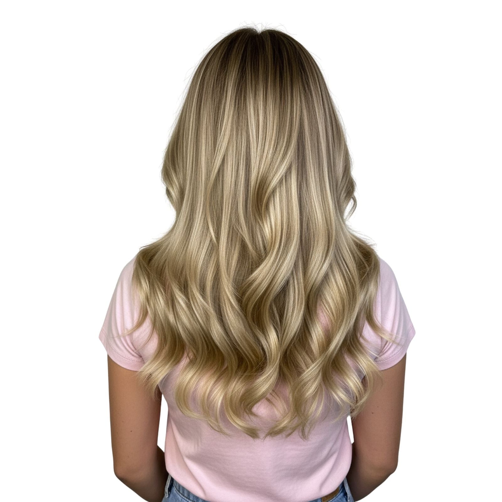 Clip in Remy Human Hair Extensions Balayage Brown with Blonde