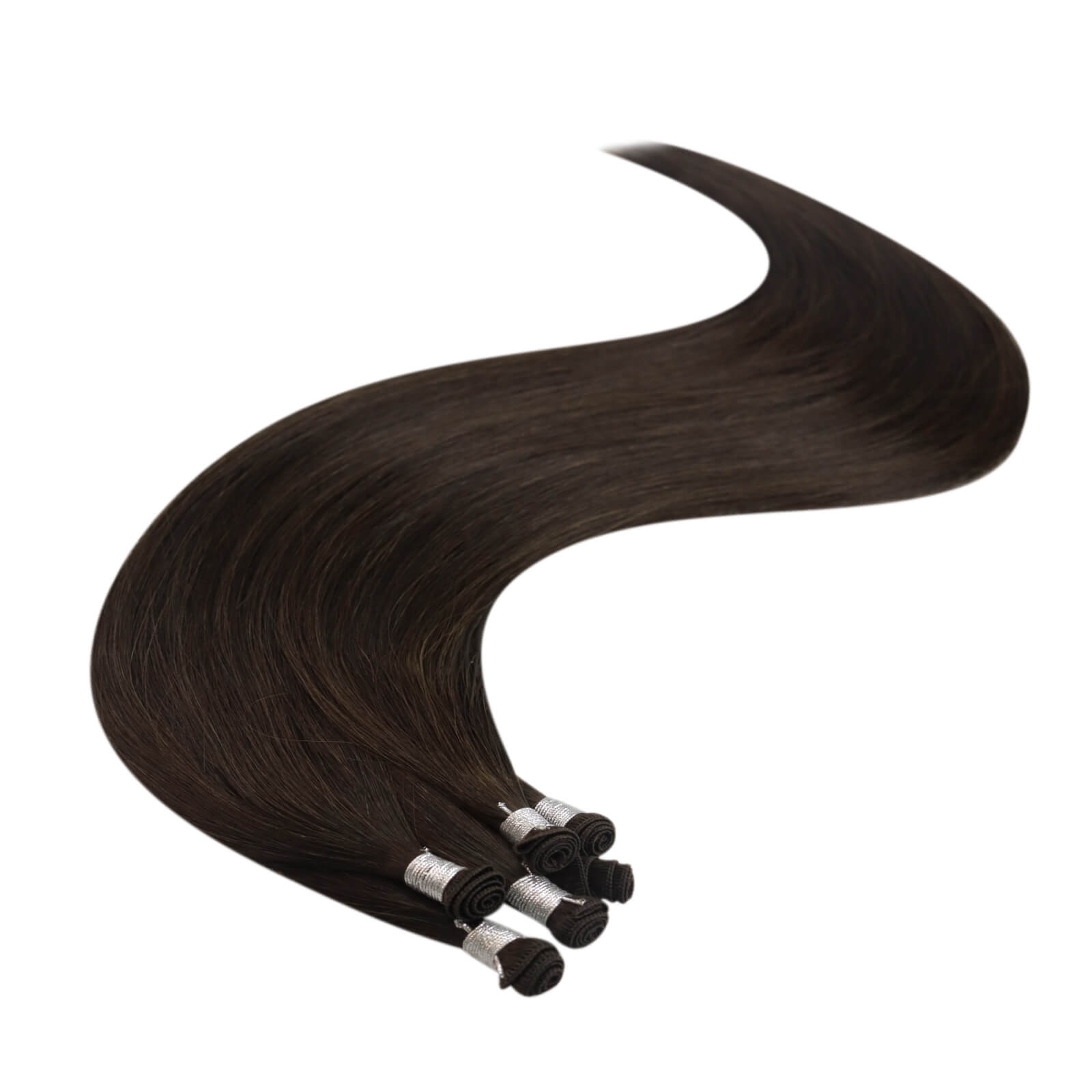 Hand-tied Virgin Hair Extensions Single Color Darkest Brown (#2) |Youngsee