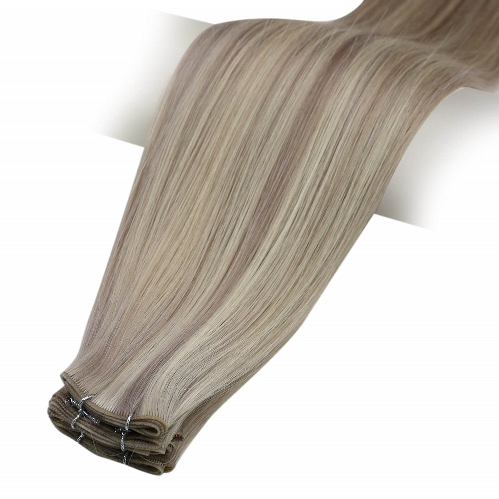 100% virgin human hair genius weft highlighted blonde