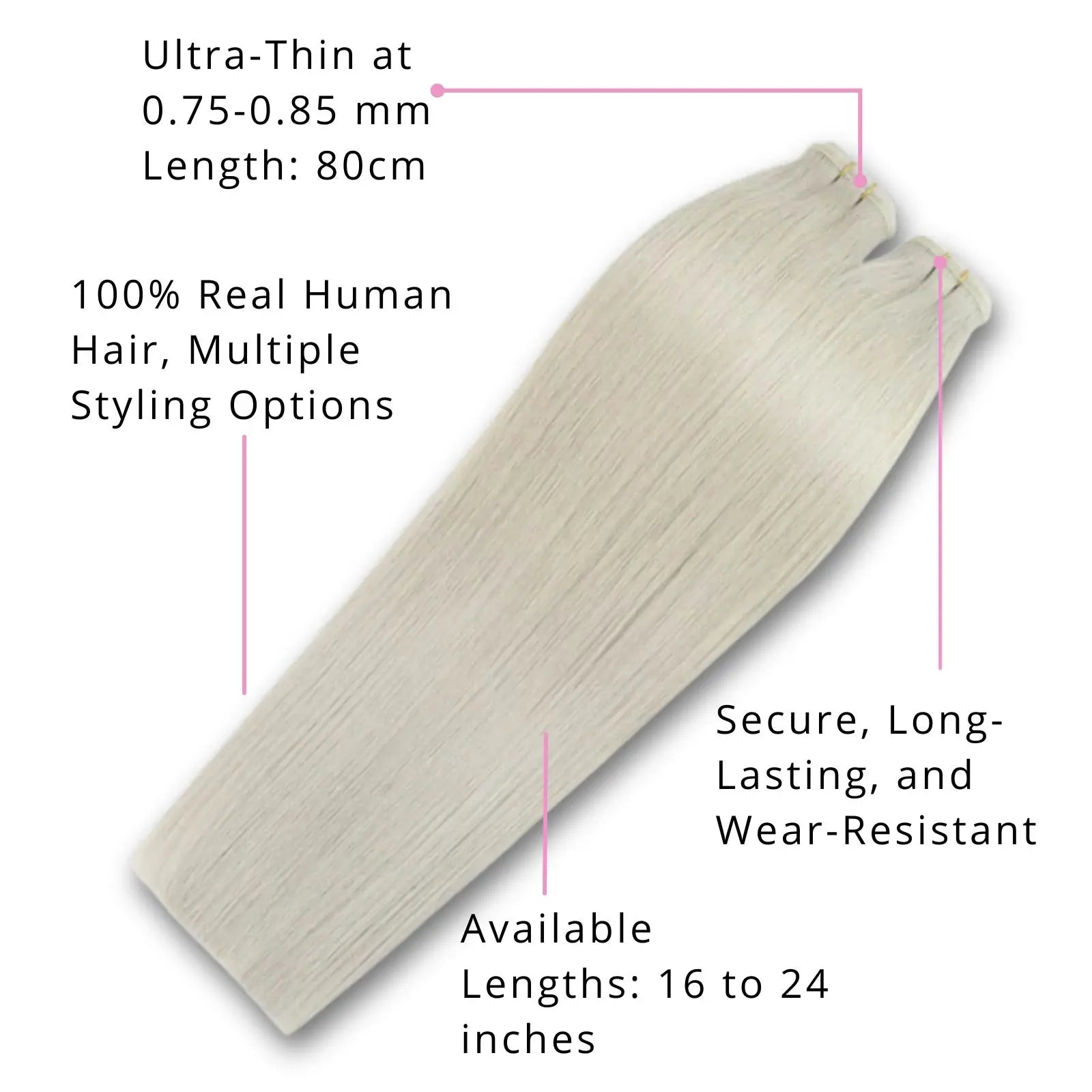 ultra thin silk weft hair extensions