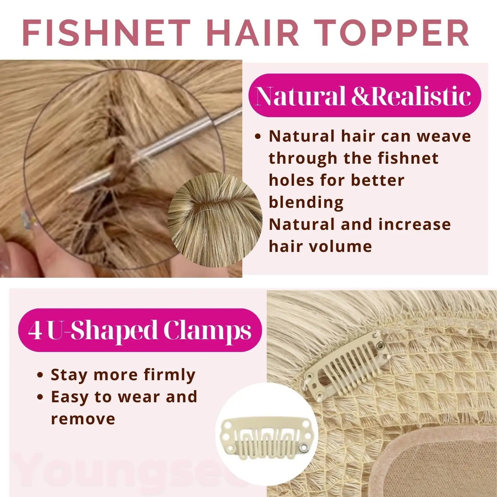virgin fishnet hair topper for women