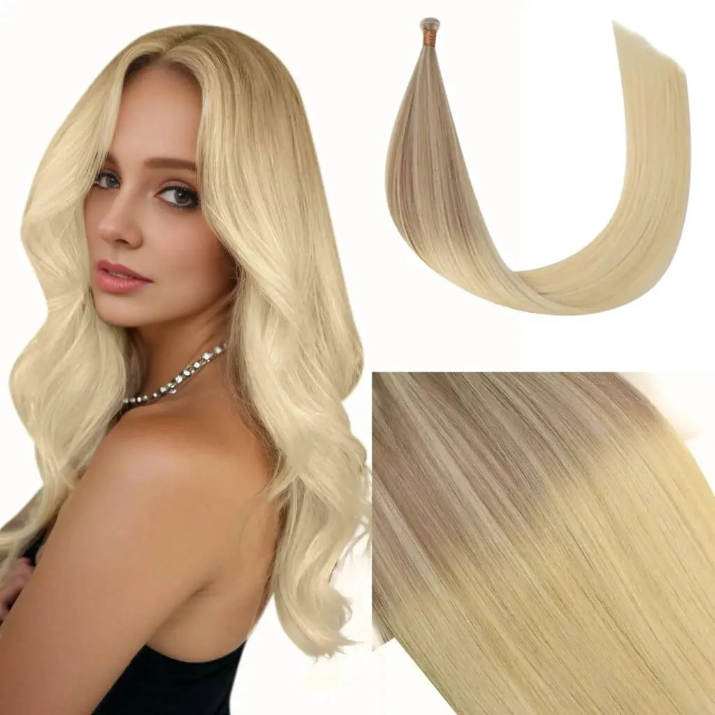 100% human hair virgin genius weft blonde