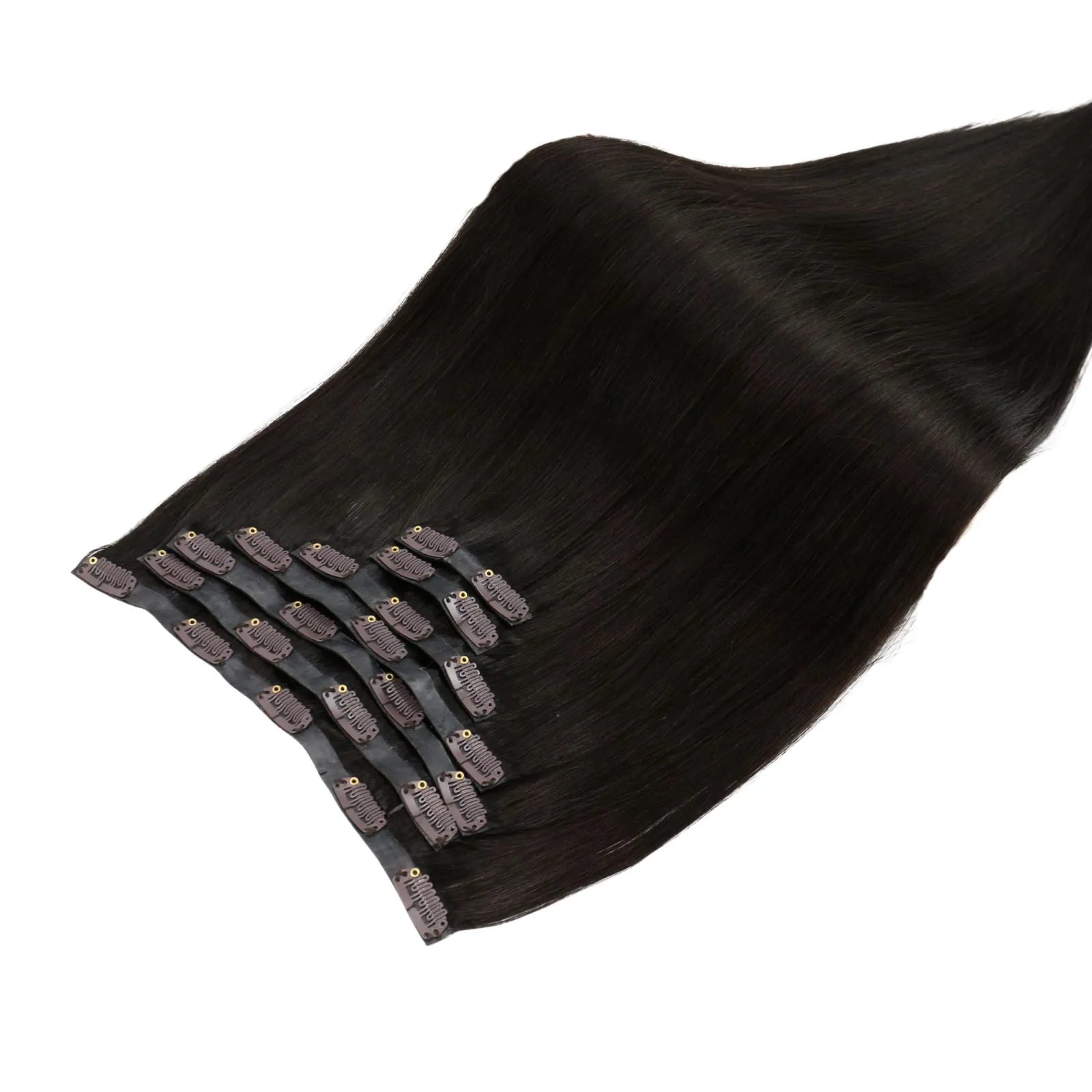 genius pu clip in extensionsdark brown