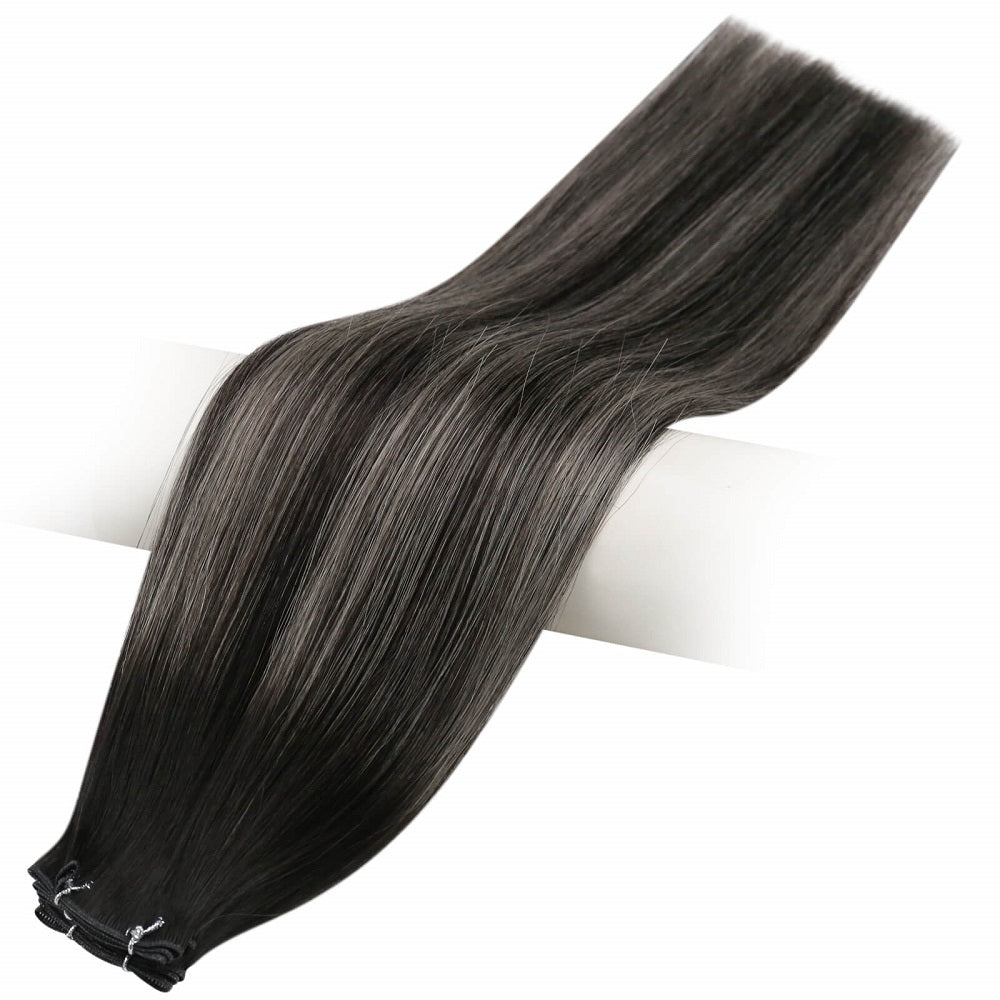 virgin hair bundles wholesale genius weft balayage black with silver