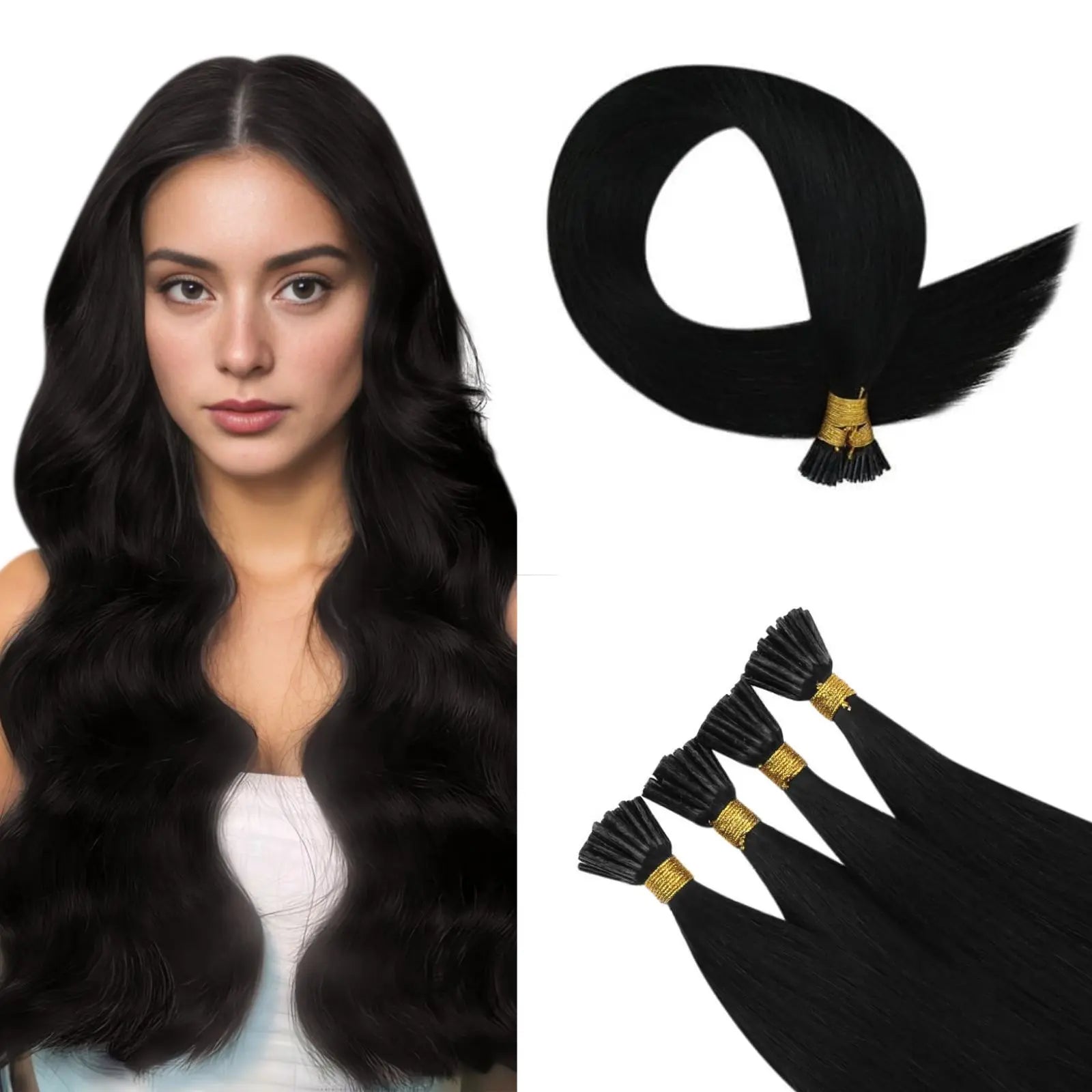 100% real human hair extensions virgin i tips