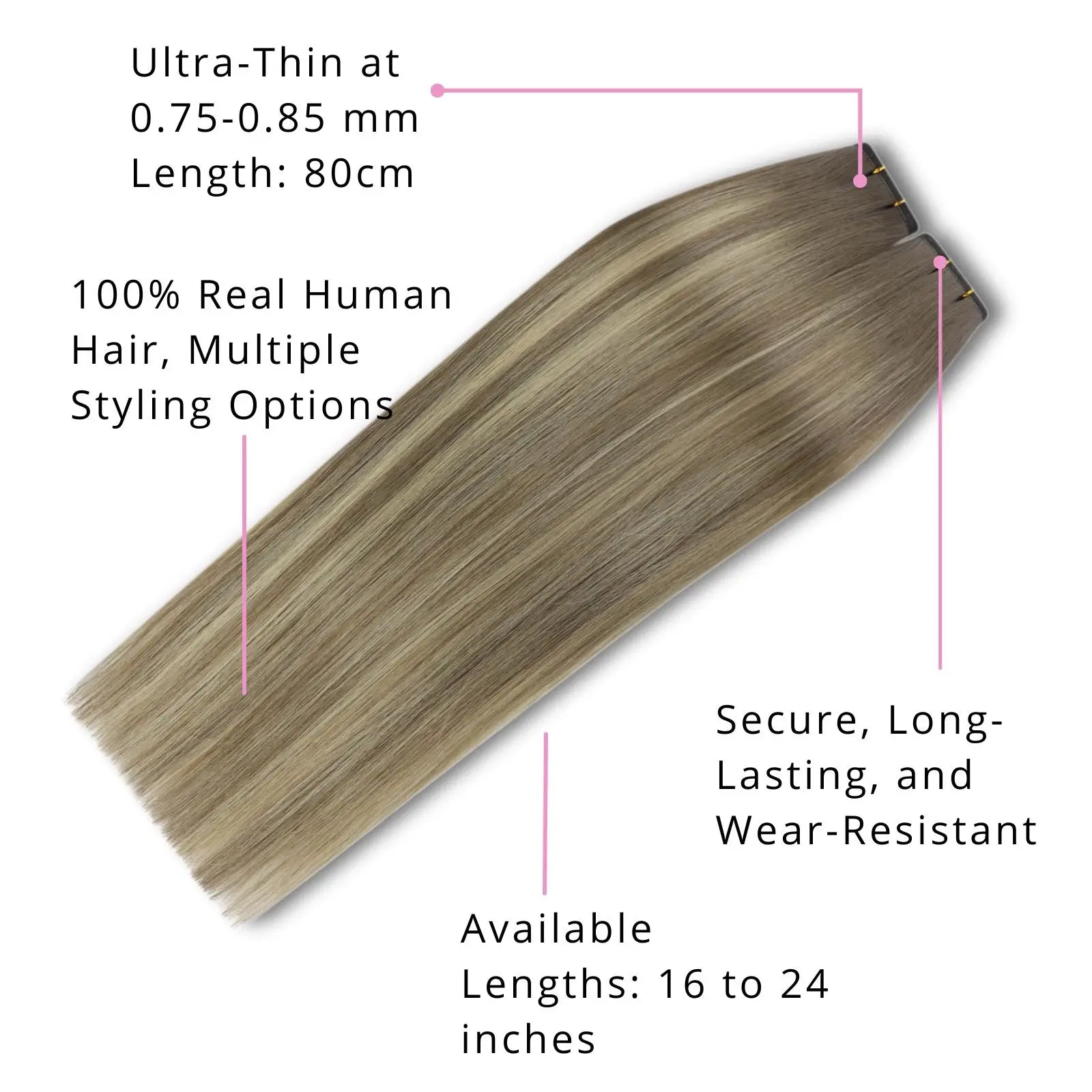 virgin flat silk weft hair extensions balayage brown with blonde